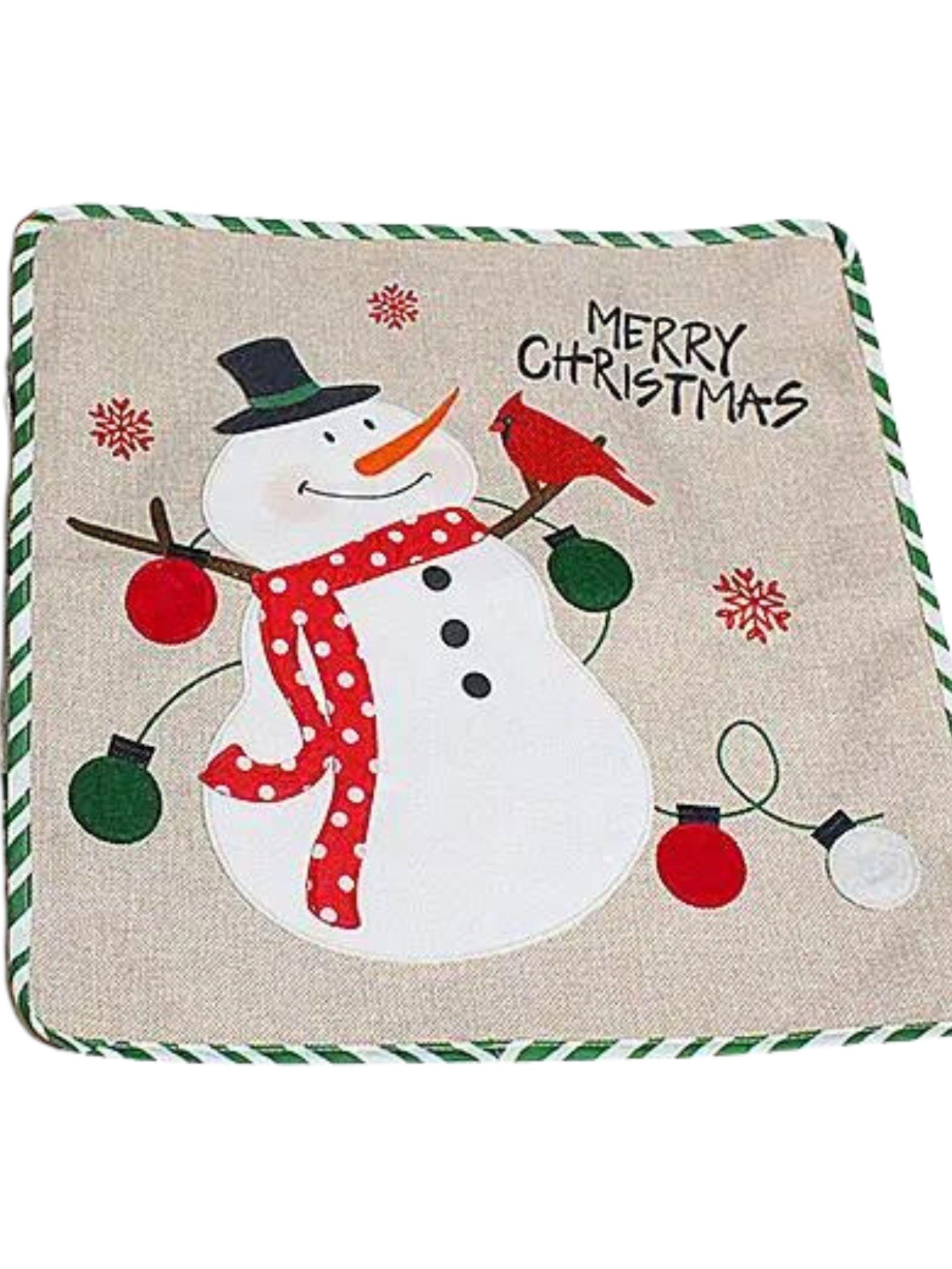 Pack de 2 Fundas Cojín Navideño Mono de Nieve-3