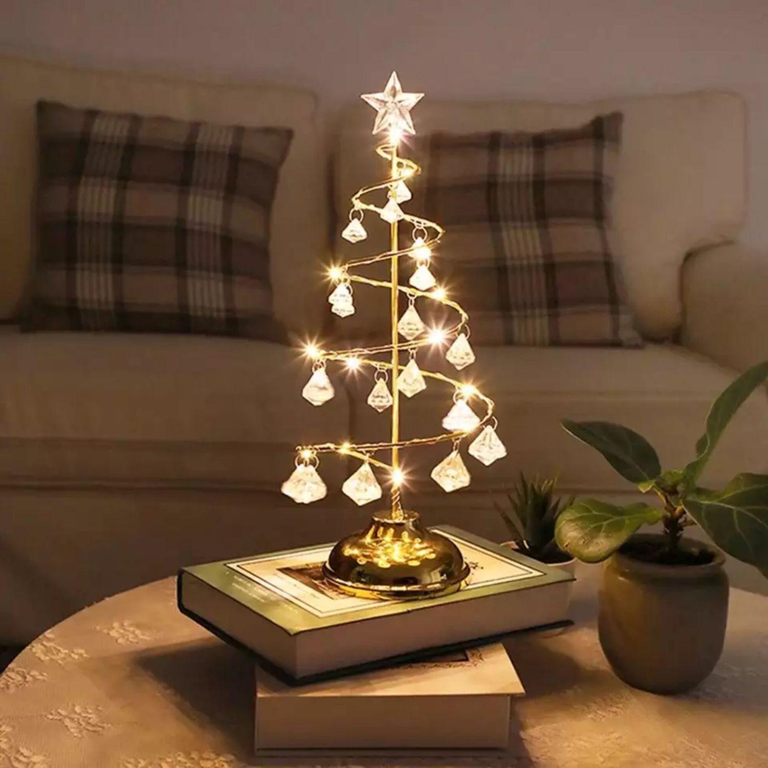 Árbol Metálico con Luz Led Dorado 33 cm- Bohemik-2