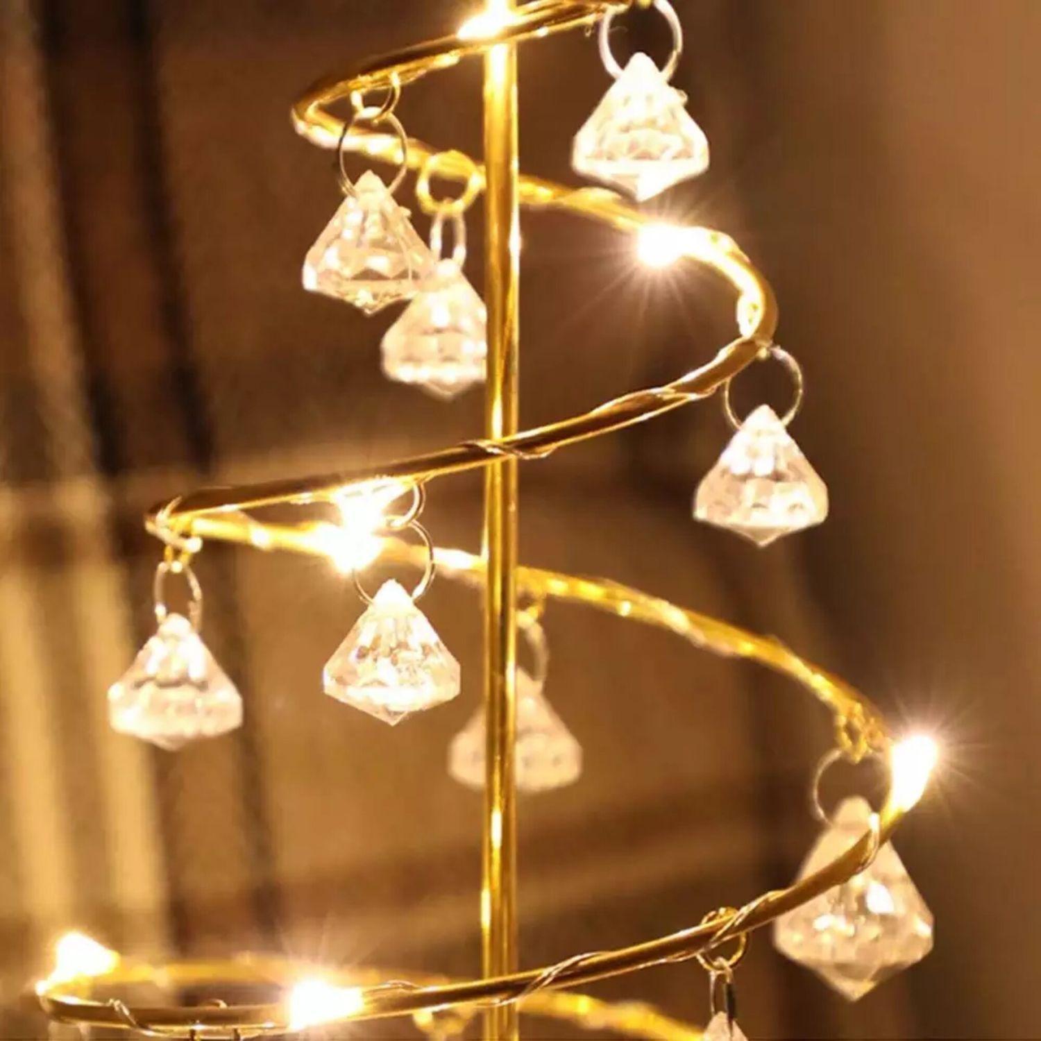 Árbol Metálico con Luz Led Dorado 33 cm- Bohemik-3