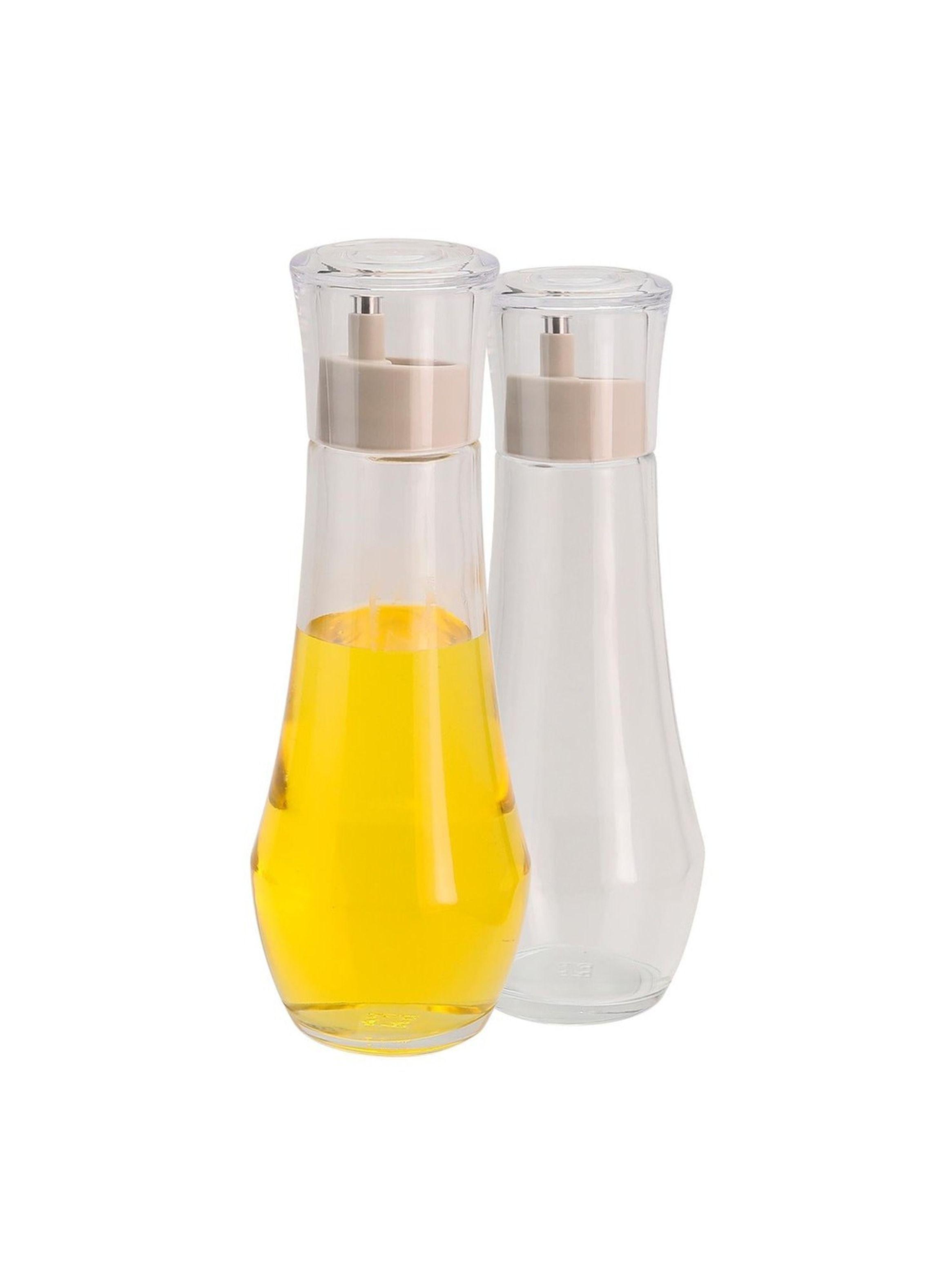 Set Alcuza 2 Botellas Vidrio Aceite y Vinagre 270ml Curves-0