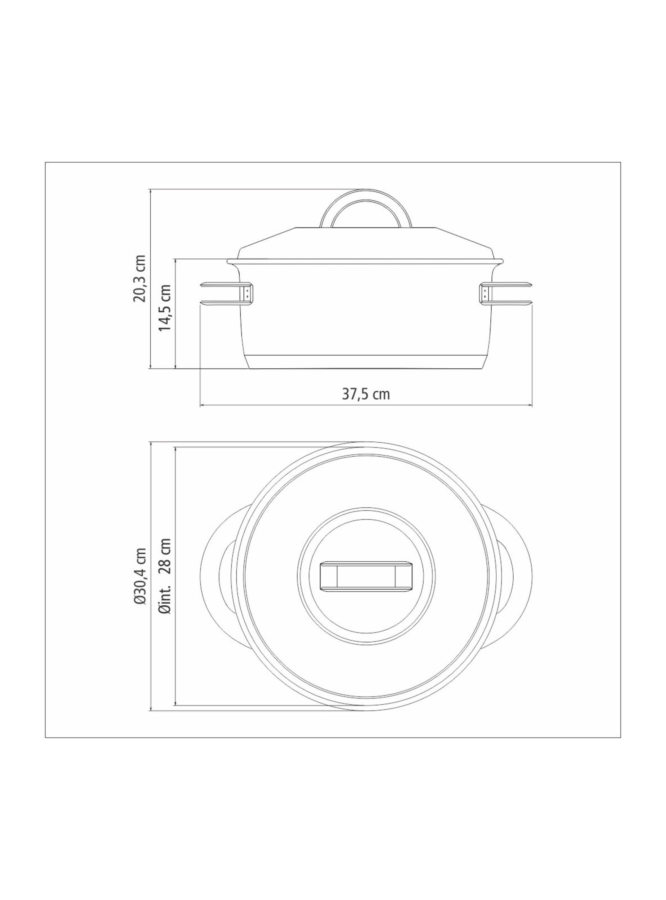 Cacerola Tramontina Solar honda de acero inoxidable fondo triple con tapa y asas 28 cm 8 4 L-4