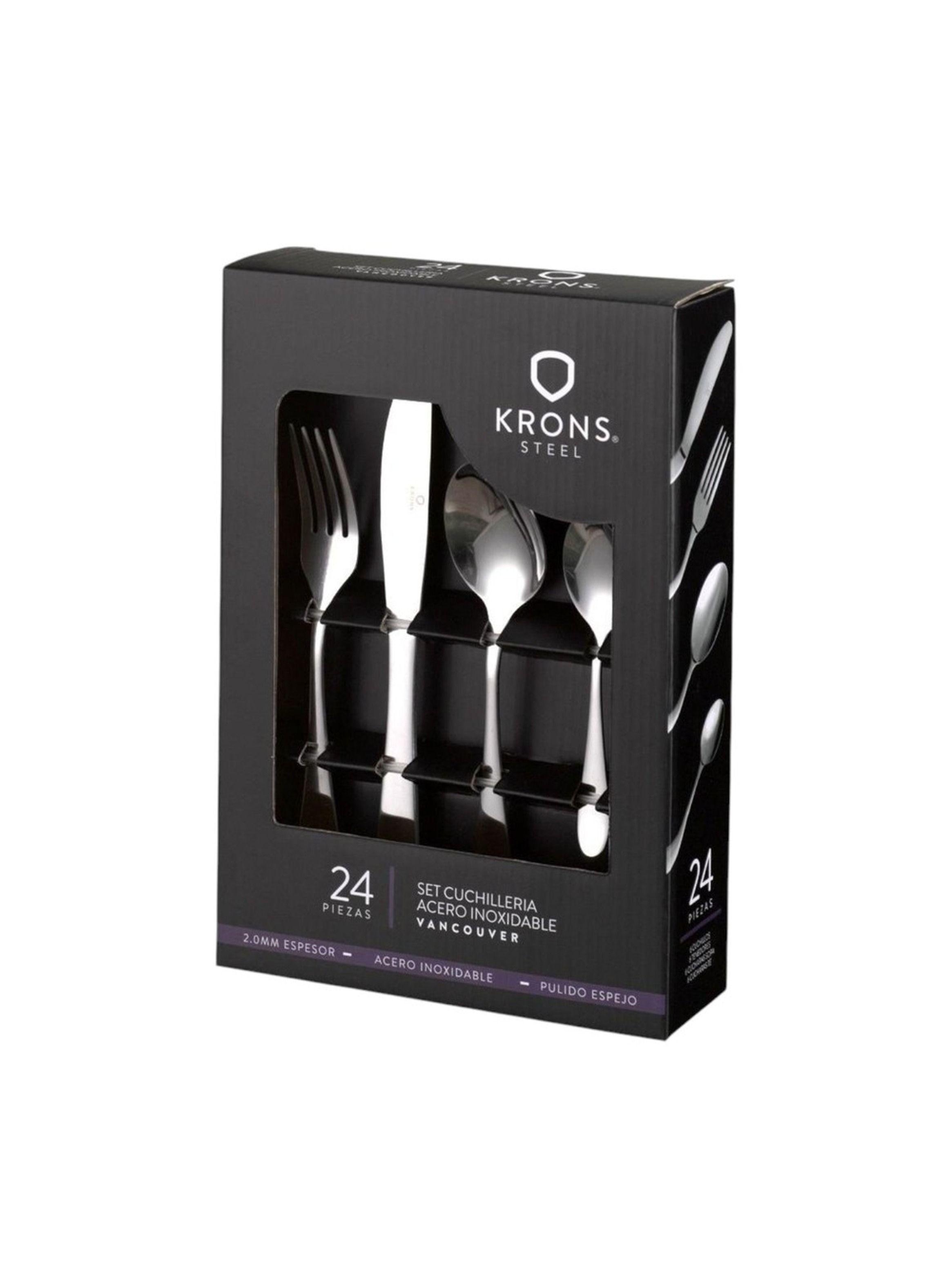 Set Cubiertos Acero Inoxidable Carnes 24Pzs Vancouver krons-2