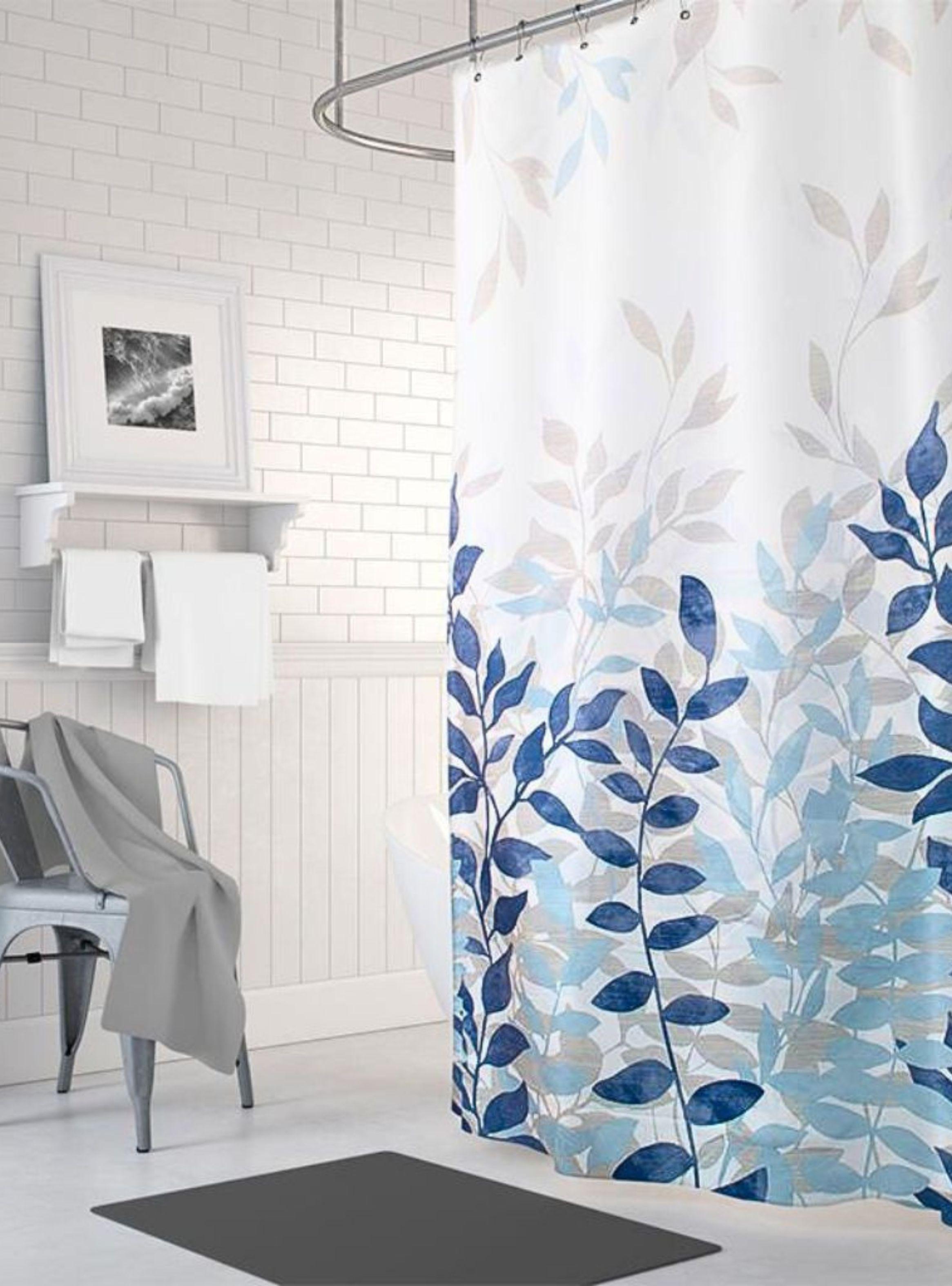 Set de 3 Toallas bordadas Algodon 550 GSM Floral 1 x tamagno y Cortina de Bagno Azzurro-8