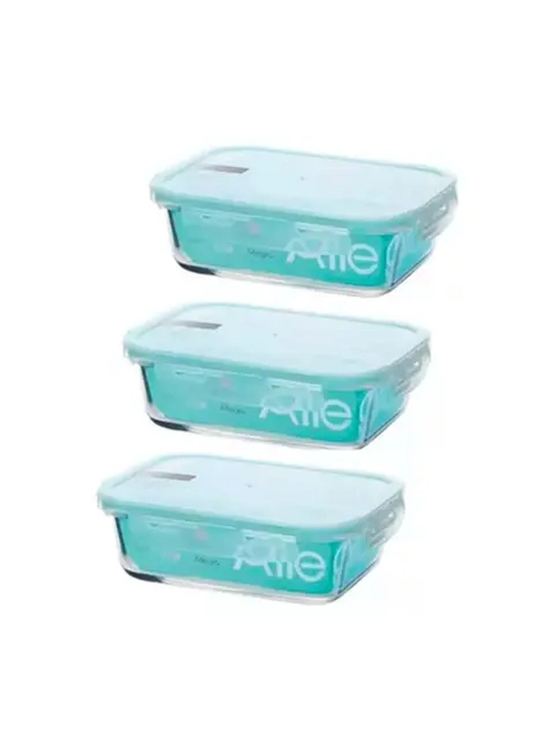 Pack de 3 Contenedores Herm tico Vidrio Rectangular De 1 Litro Allegra-2