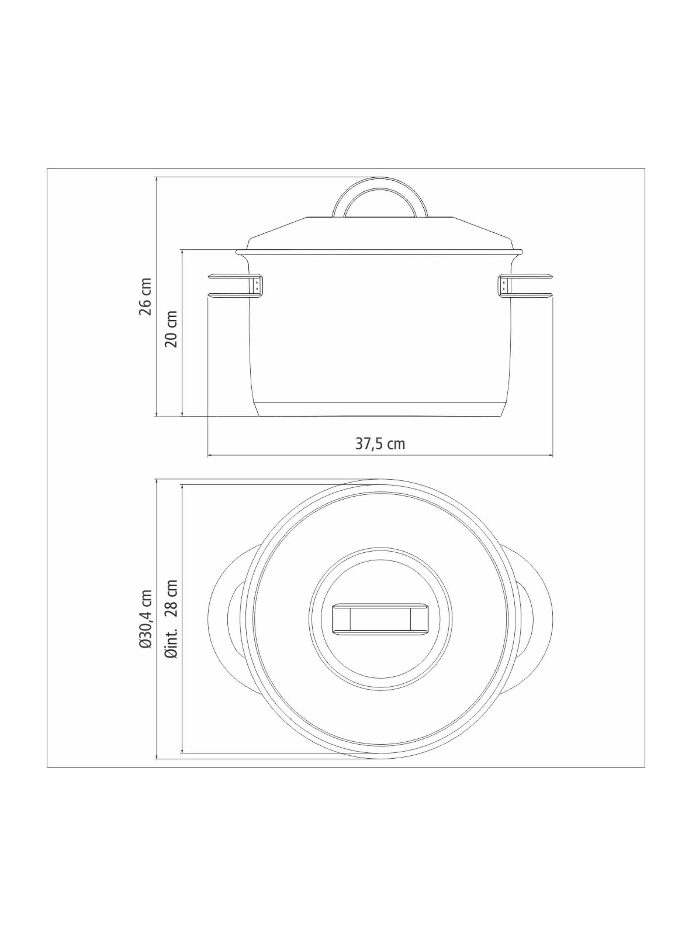 Olla alta Tramontina Solar de acero inoxidable fondo triple con tapa y asas 28 cm 11 9 L-3