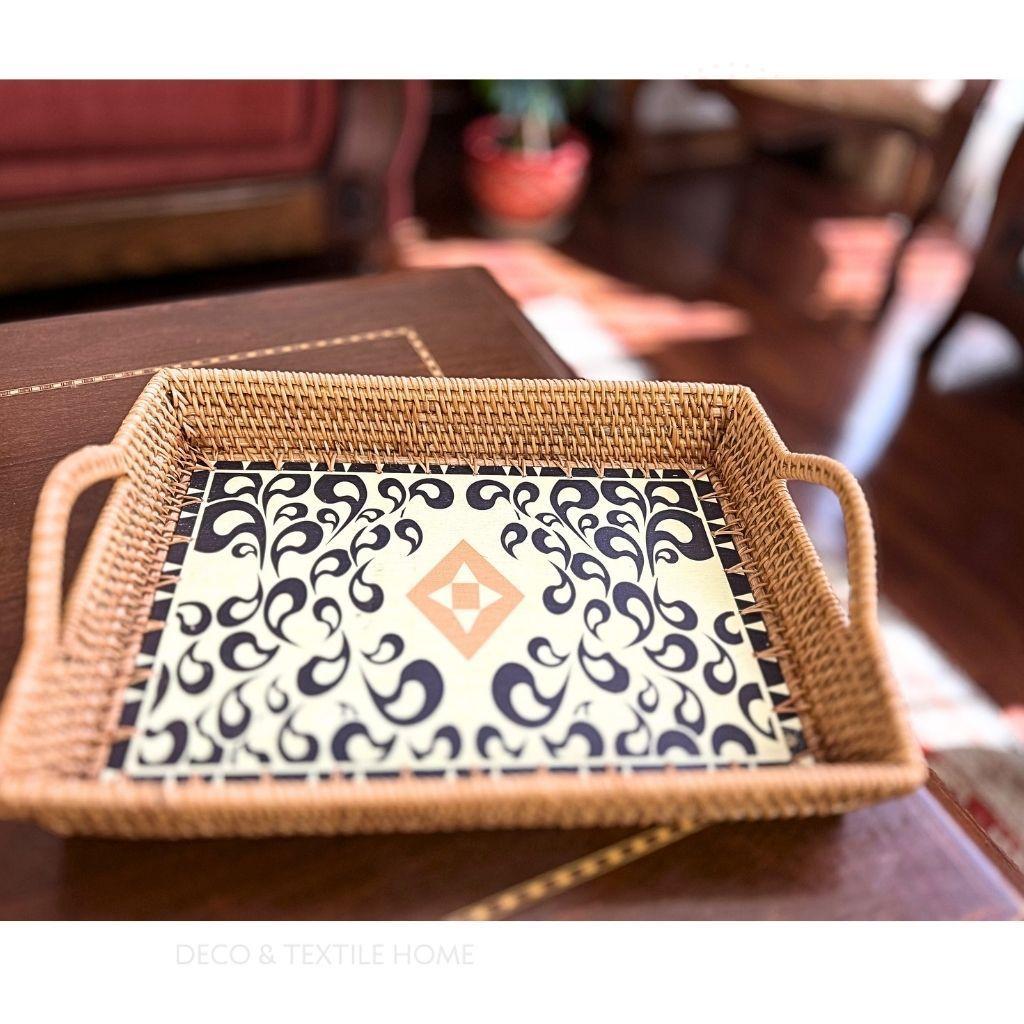 Bandeja Rectangular Ema de Fibra Natural Tejida 38 cm x 28 cm-4