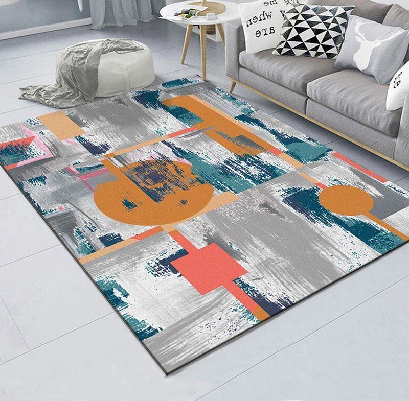 Alfombra Diseño Modernos Figuras Geométricas Multicolor 230cm x 180cm-0