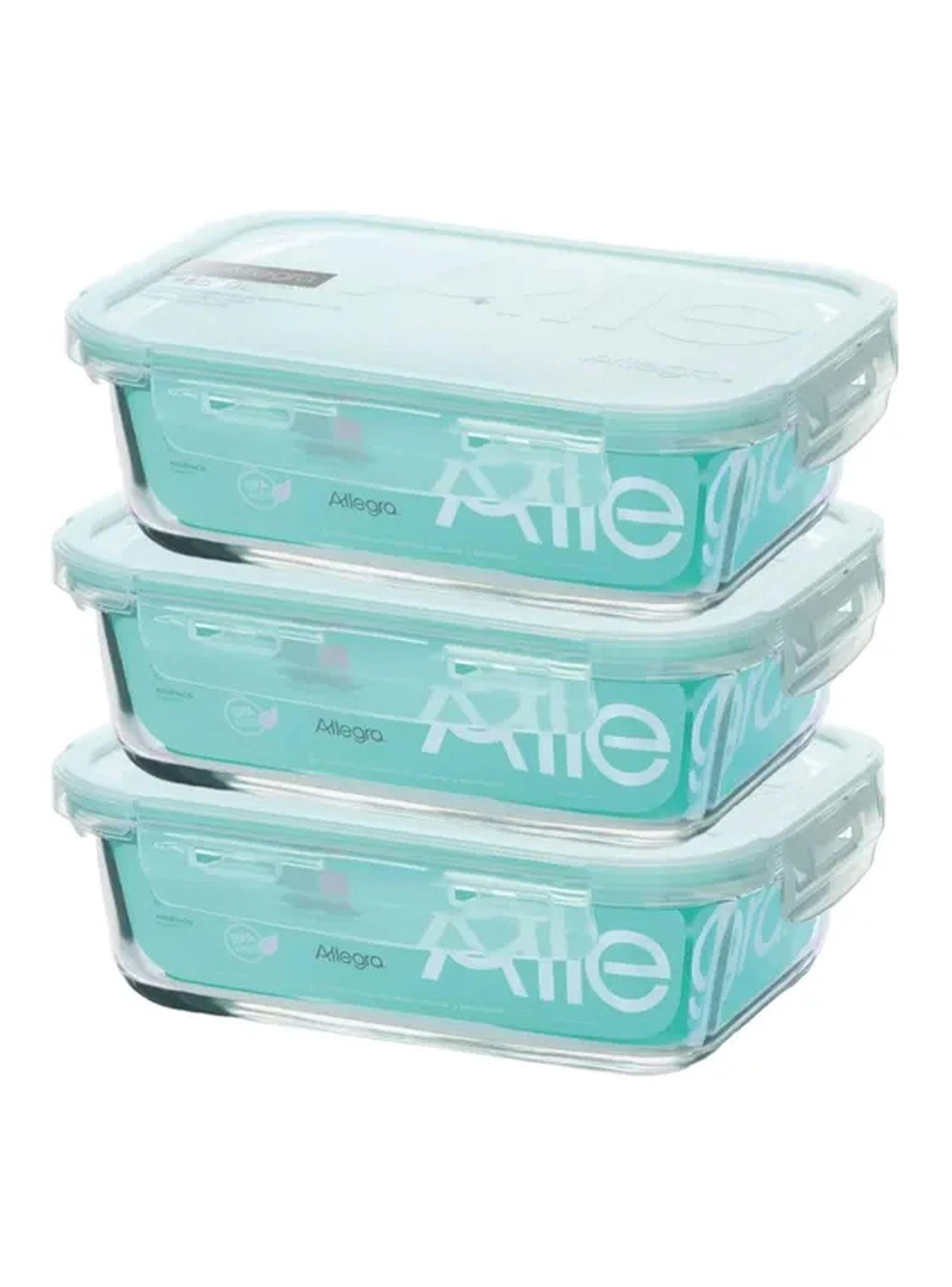 Pack de 3 Contenedores Herm tico Vidrio Rectangular 420Ml Allegra-2