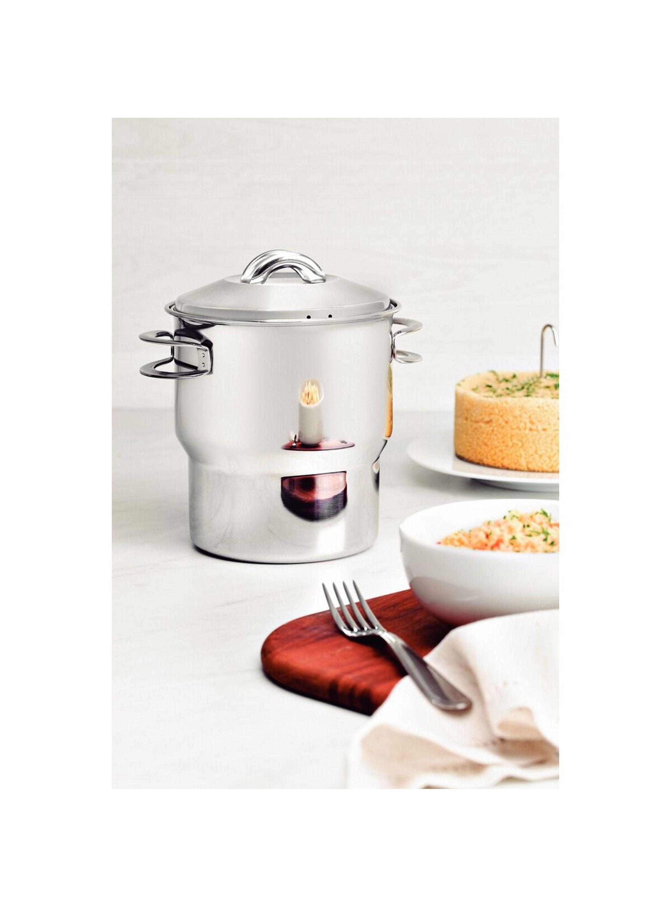 Cuscusera Solar de acero inoxidable Tramontina con asas y tapa 14 cm y 2 2 L-4