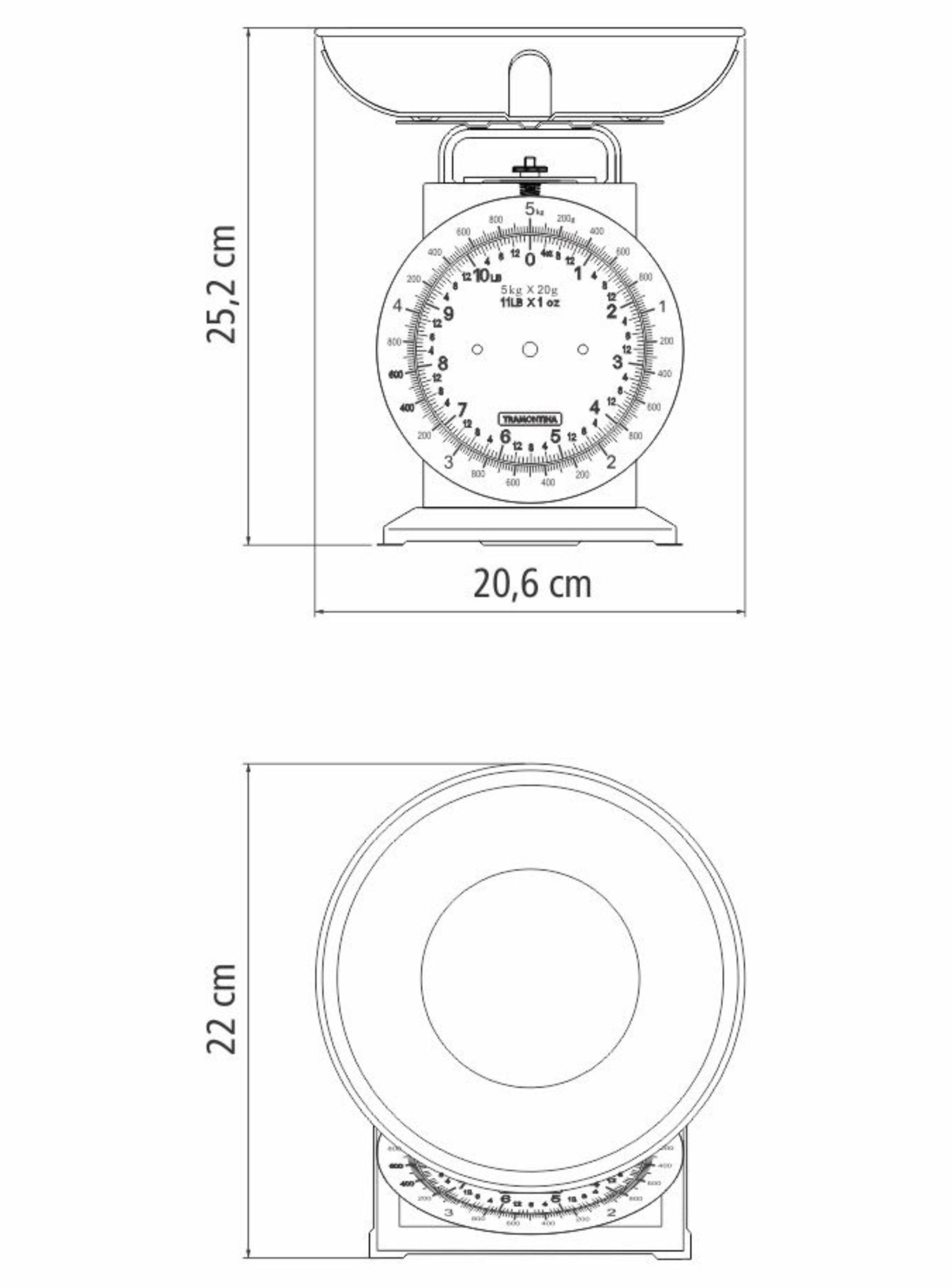 Balanza Analogica para Cocina Tramontina Adatto-4