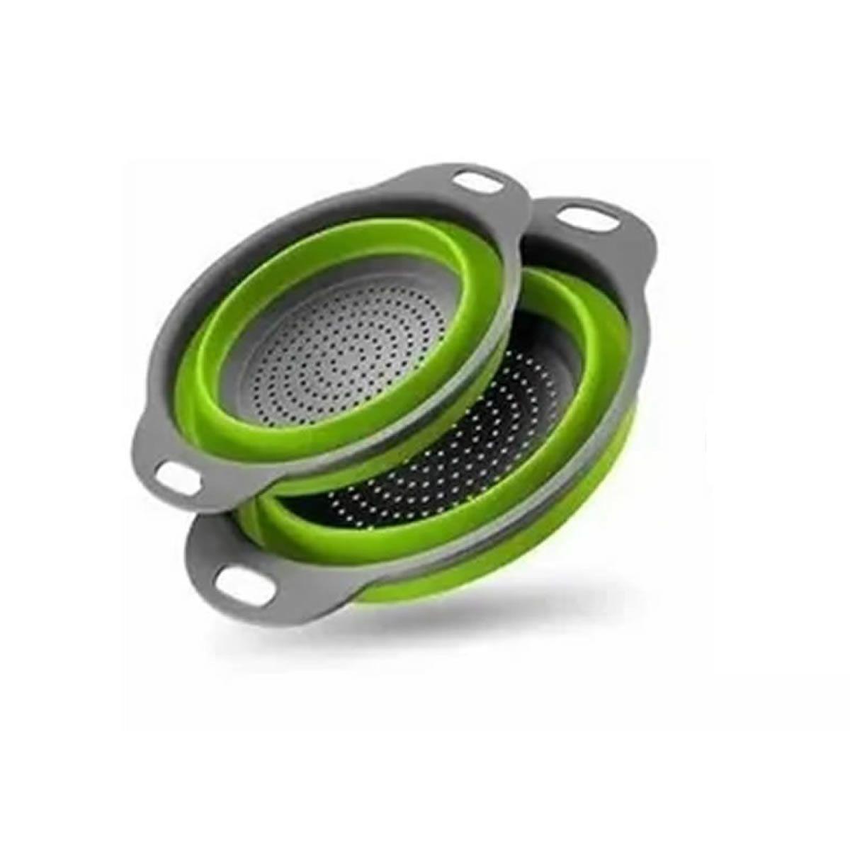 Pack 2 Colador De Silicona Plegable Redondo Grande Y Pequeño-0
