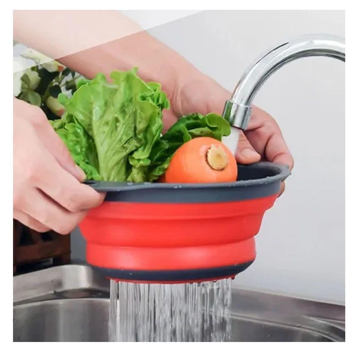 Pack 2 Colador De Silicona Plegable Redondo Grande Y Pequeño-2