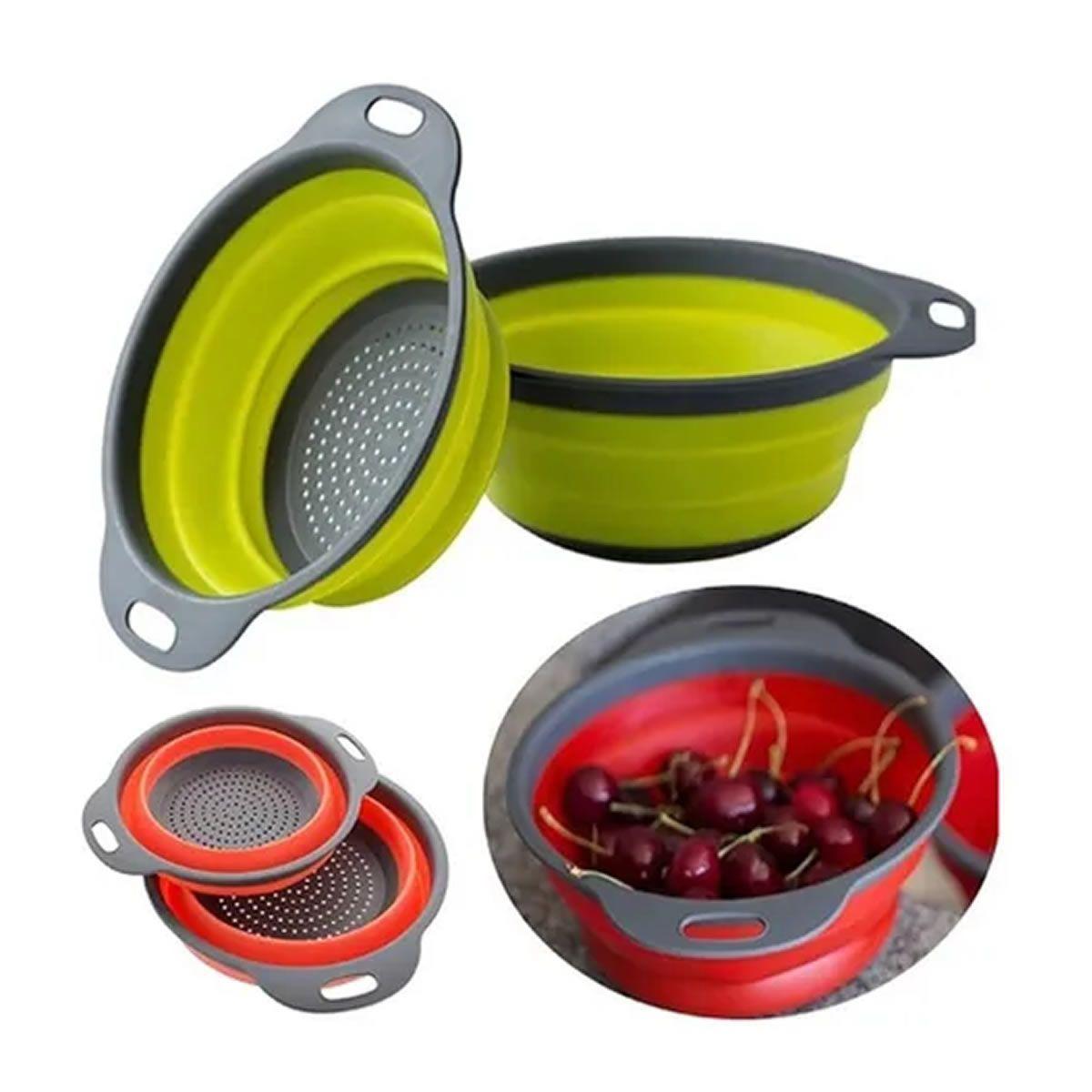 Pack 2 Colador De Silicona Plegable Redondo Grande Y Pequeño-5