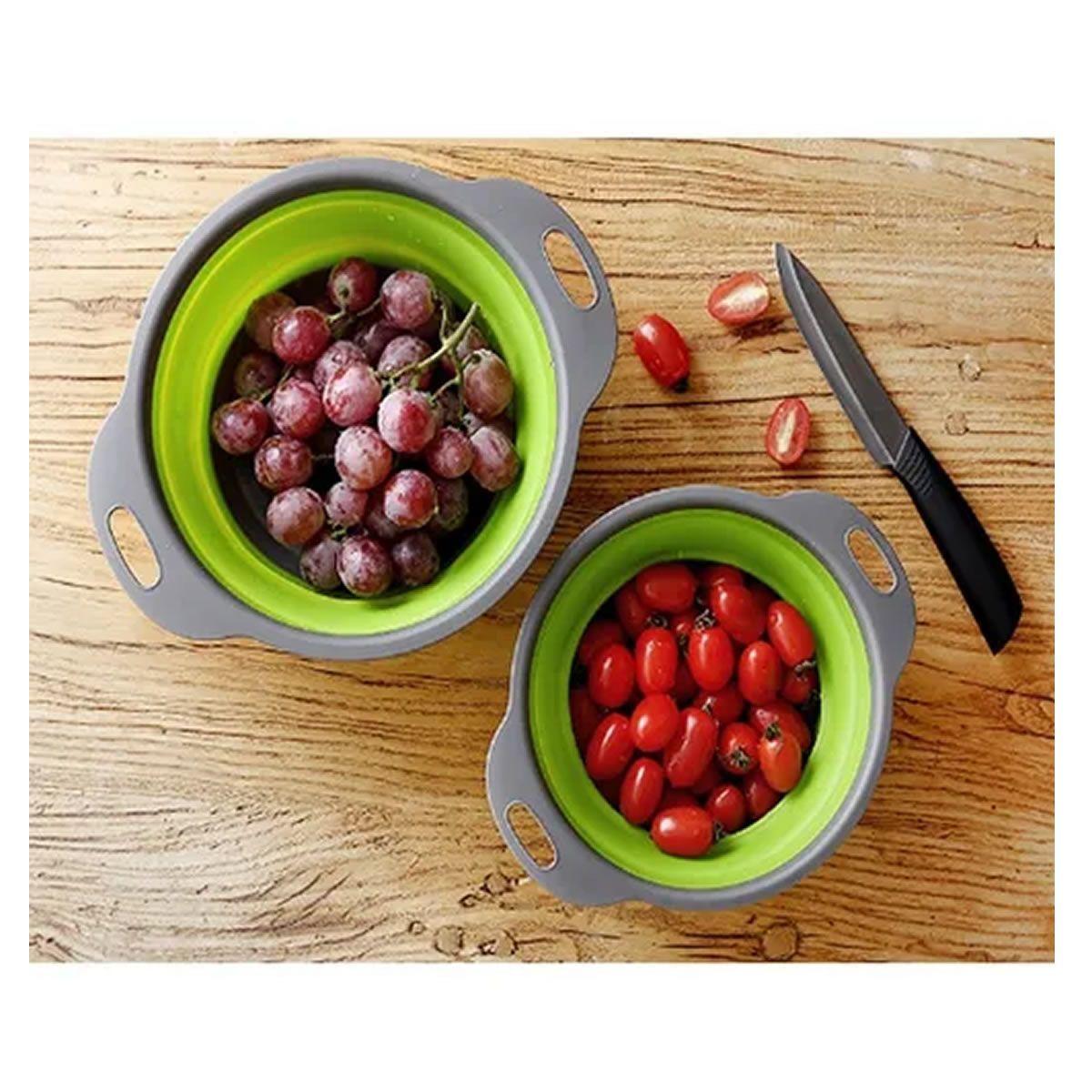 Pack 2 Colador De Silicona Plegable Redondo Grande Y Pequeño-4