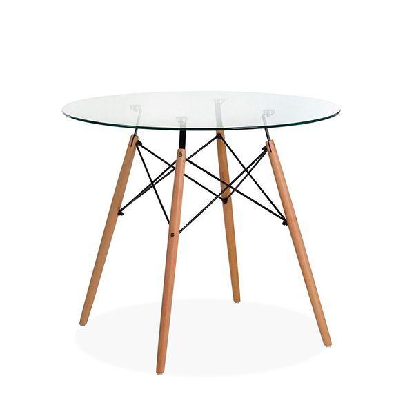 Mesa Eames Vidrio redonda 100 cms-0