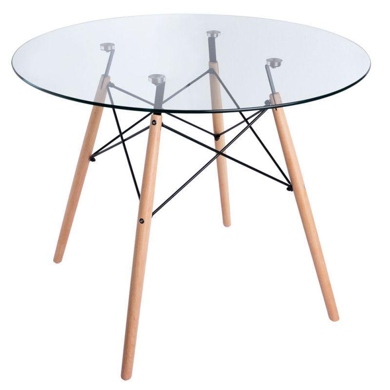 Mesa Eames Vidrio redonda 100 cms-1