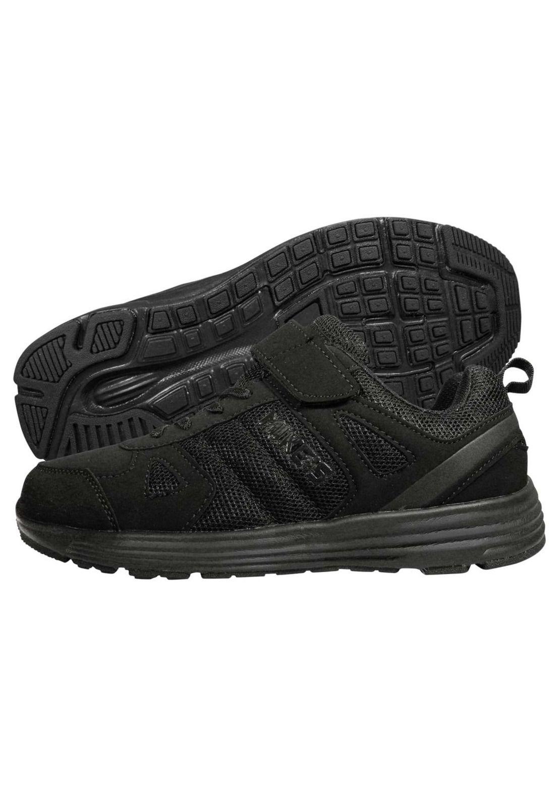 Zapatilla Con Velcro y Cordón Elasticados Negra-4