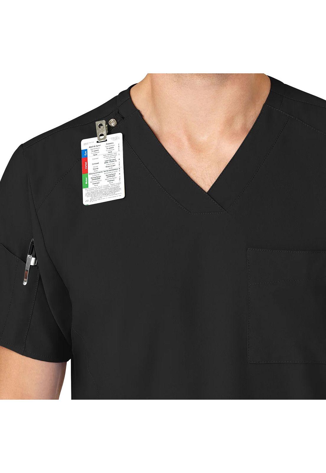 Polera Clínica Hombre Wonderwink 6355 Negro-4