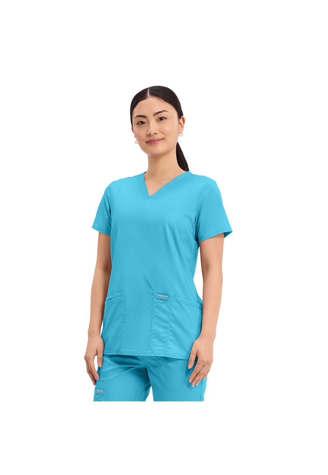 POLERA CLÍNICA MUJER CHEROKEE REVOLUTION WW620 TURQUOISE-2