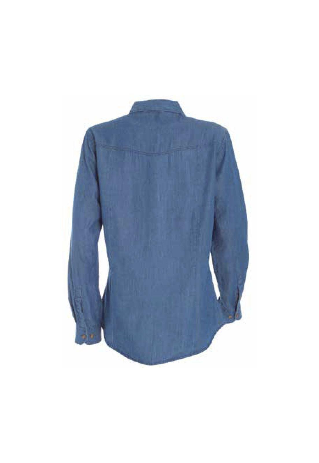 Blusa Denim 2 Bolsillos Mujer M/l Mike`s-1
