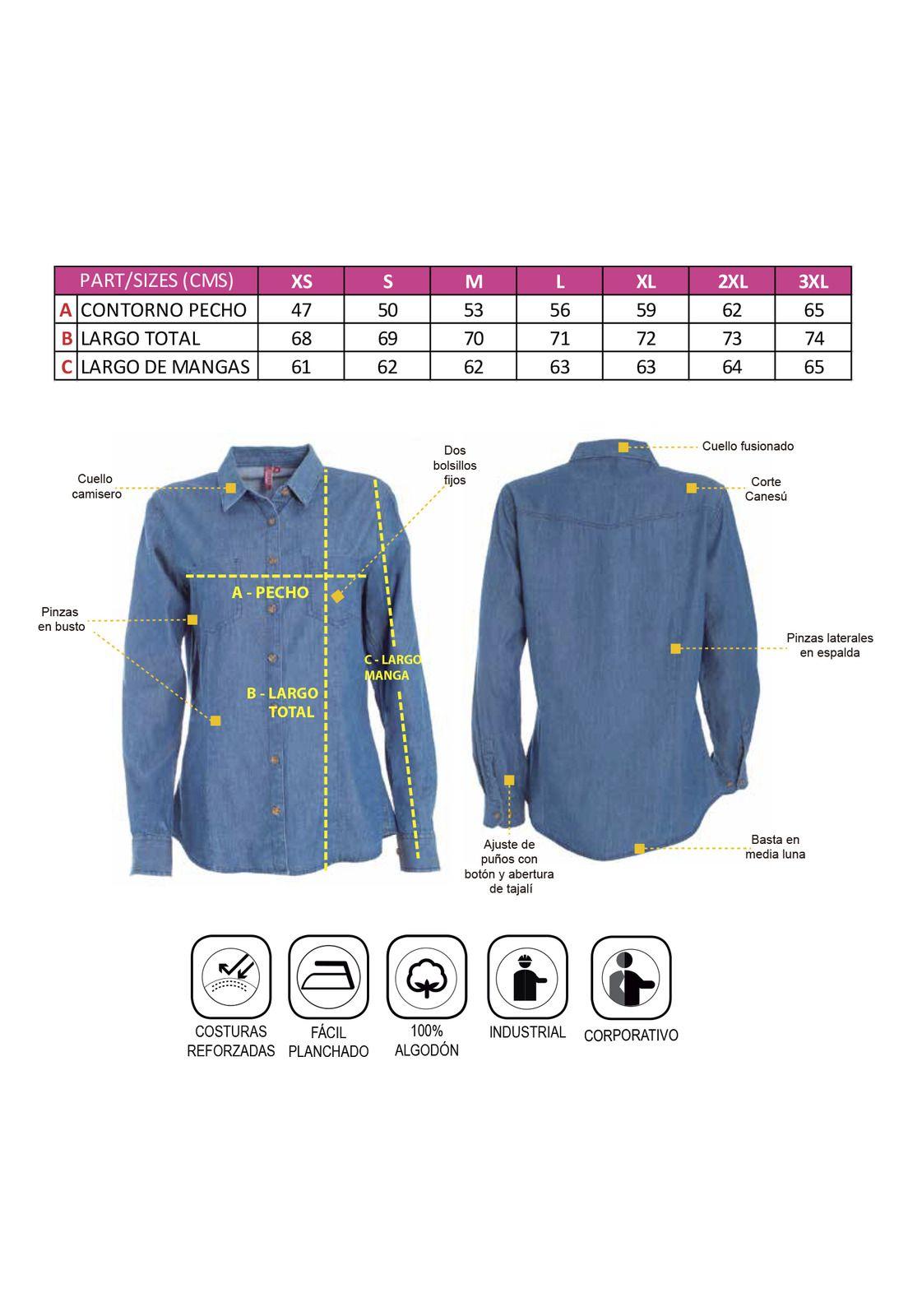 Blusa Denim 2 Bolsillos Mujer M/l Mike`s-2