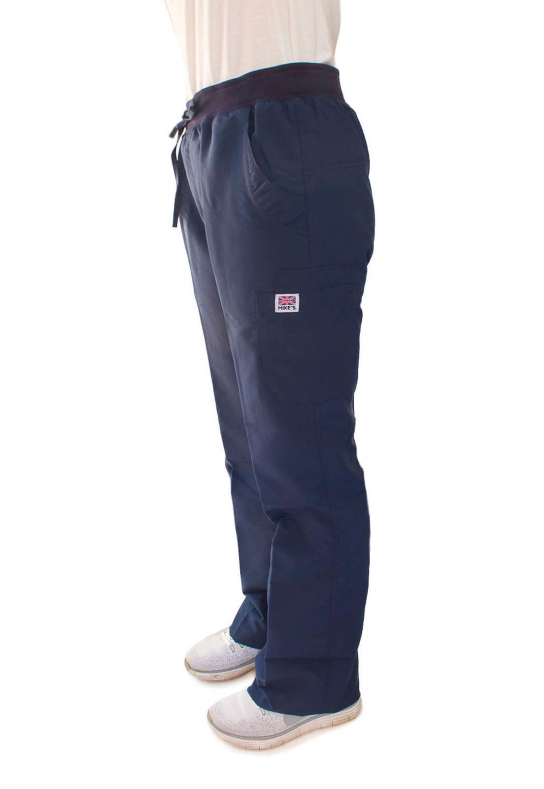 Pantalón Mujer Azul Mike's Antifluido Uniformes Clínicos-5