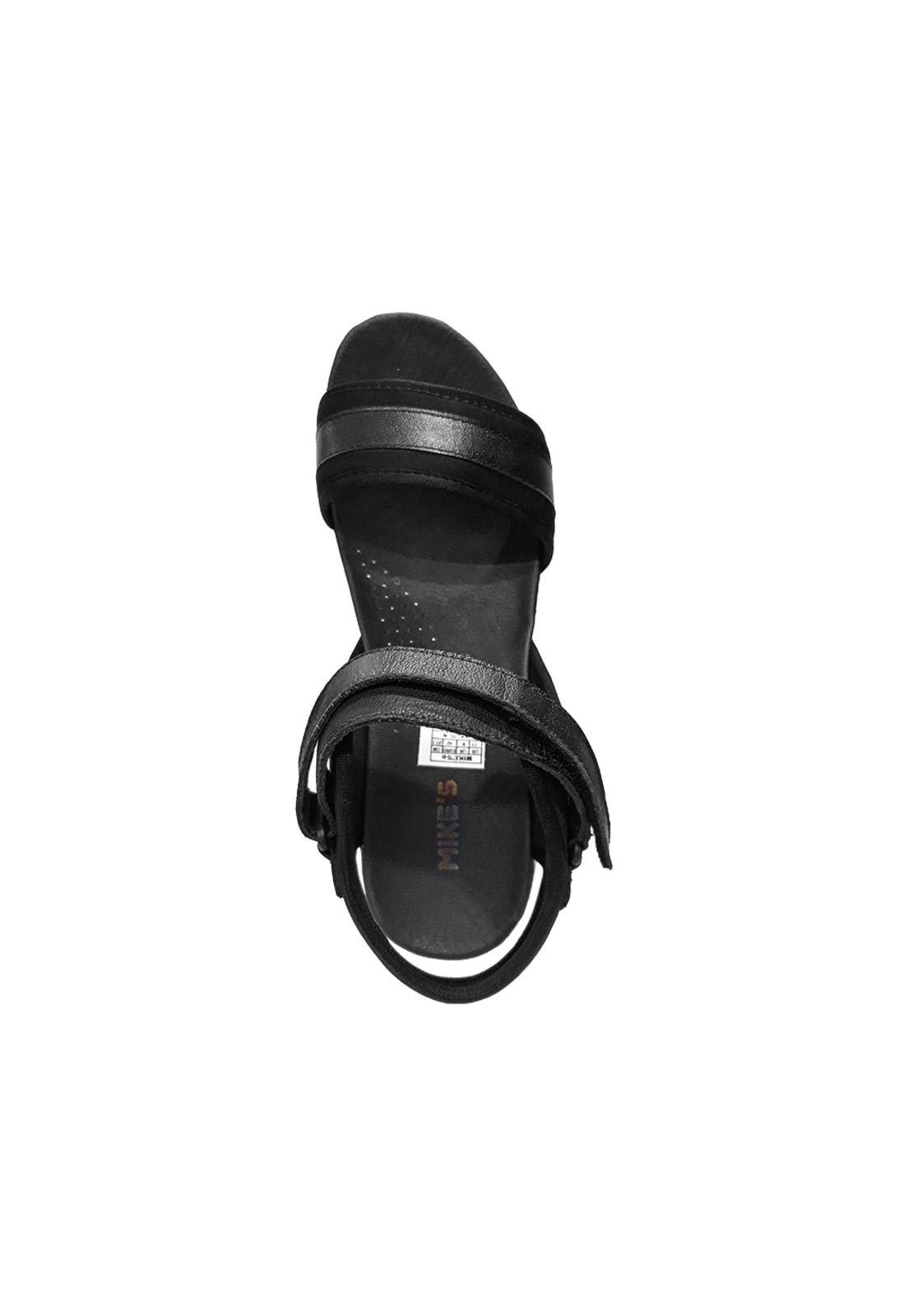 Sandalia Mujer Cuero Neoprene Negro Mike`s-4