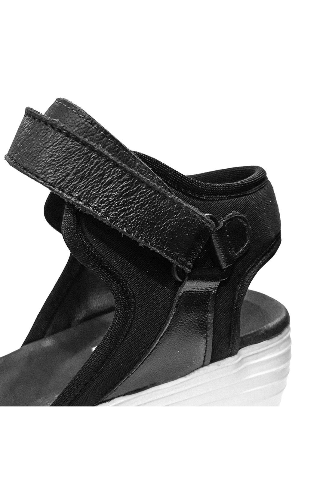 Sandalia Mujer Cuero Neoprene Negro Mike`s-7
