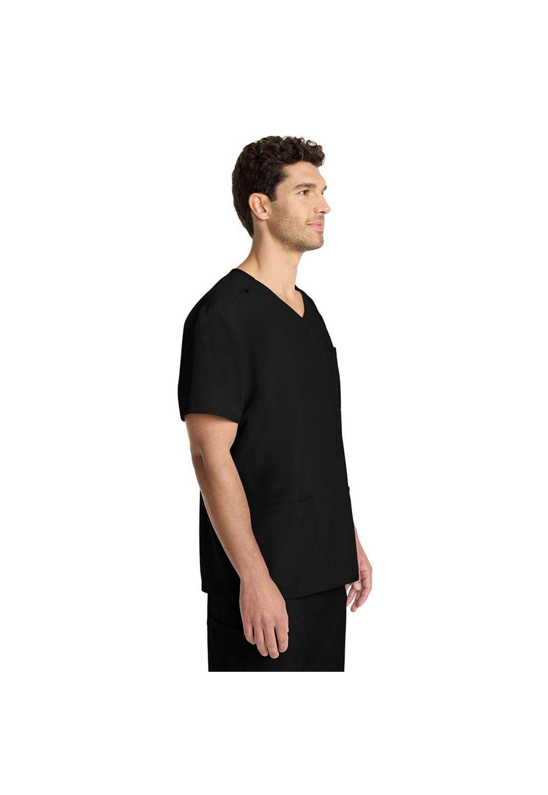 POLERA CLÍNICA HOMBRE CUELLO EN V CK783A BLACK-3