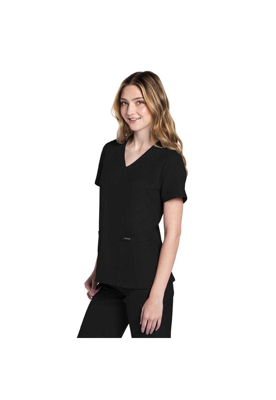 POLERA CLÍNICA MUJER CHEROKEE CK953A ORIGINALS ULTRA BLACK-3