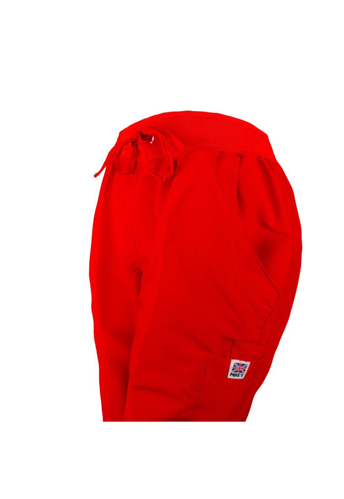 Pantalón Mujer Rojo Mike's Antifluido Uniformes Clínicos-3