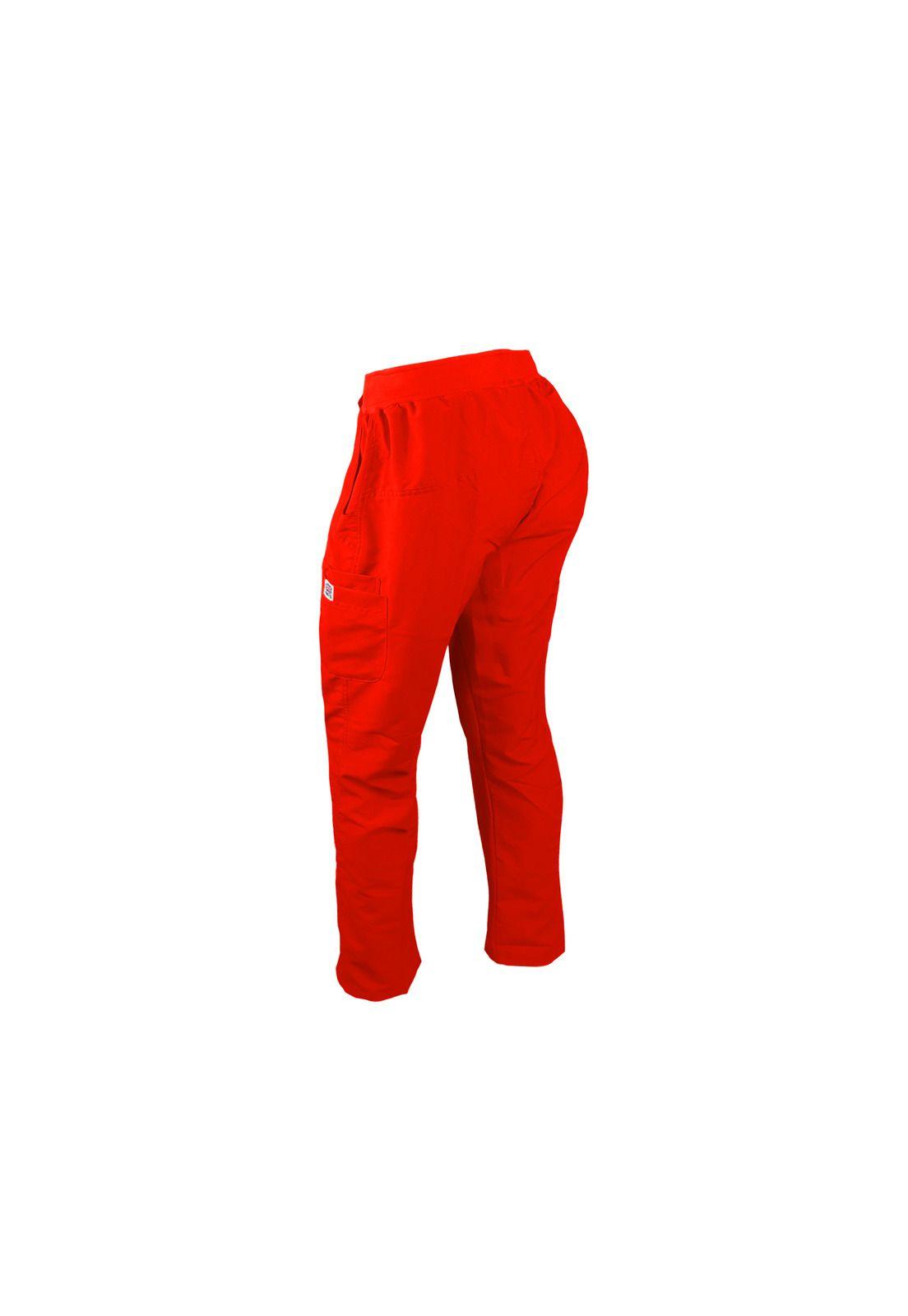 Pantalón Mujer Rojo Mike's Antifluido Uniformes Clínicos-4