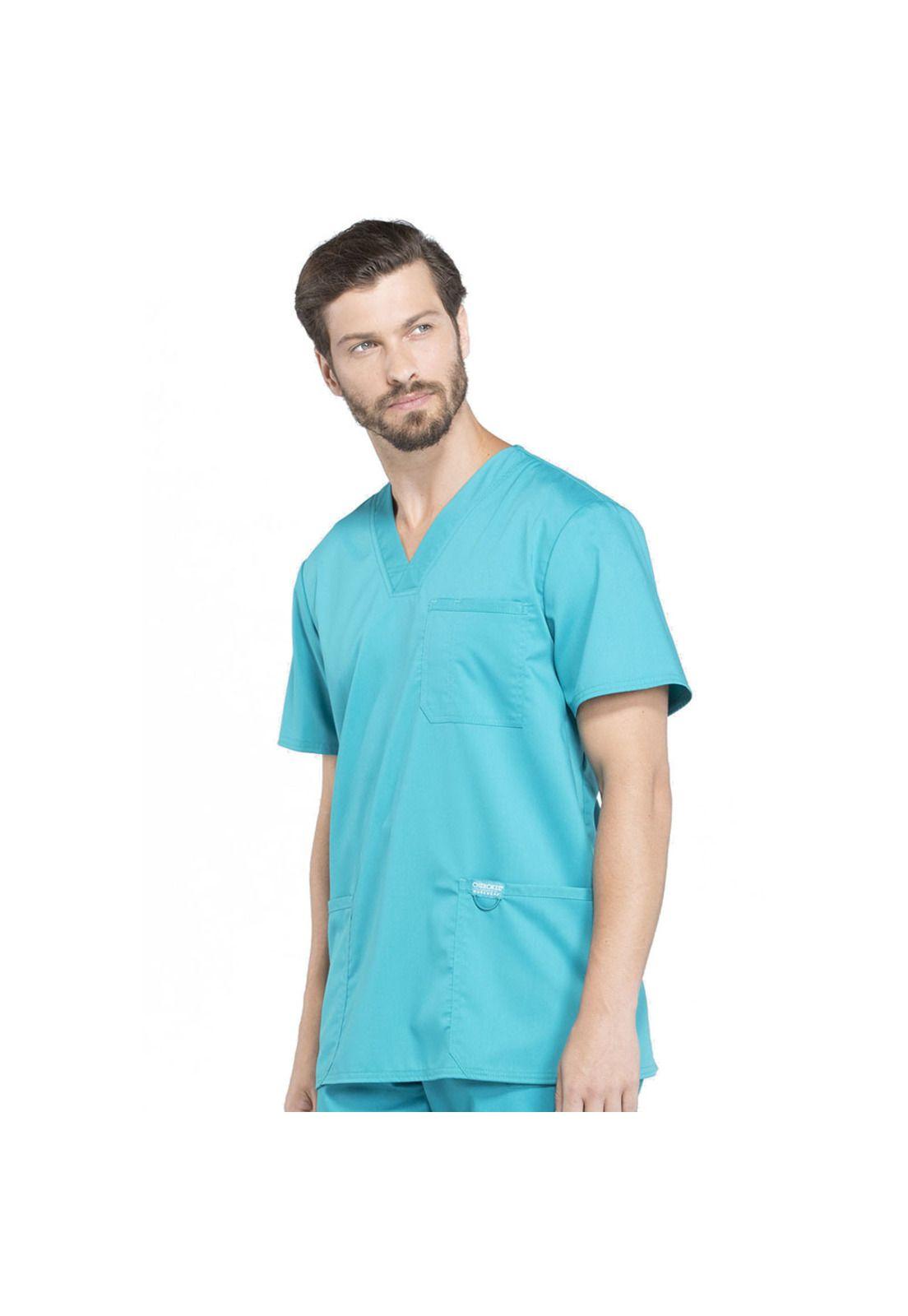POLERA CLÍNICA HOMBRE CHEROKEE REVOLUTION WW670 TEAL BLUE-2