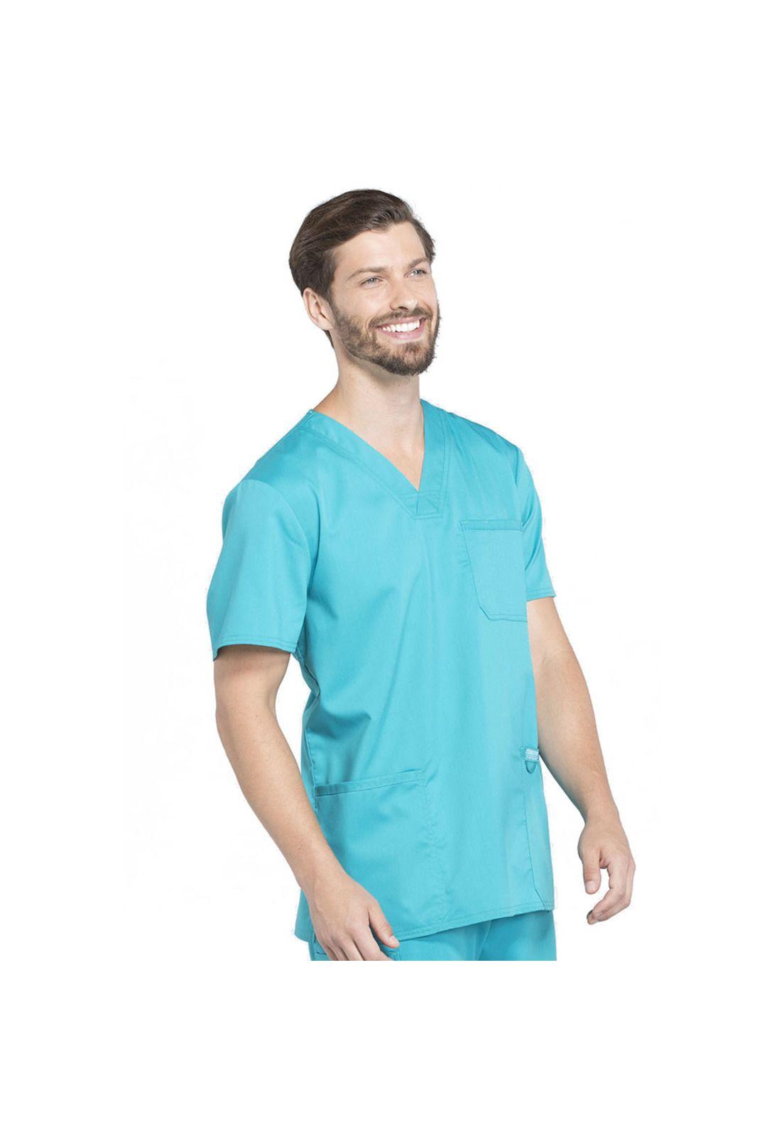 POLERA CLÍNICA HOMBRE CHEROKEE REVOLUTION WW670 TEAL BLUE-3