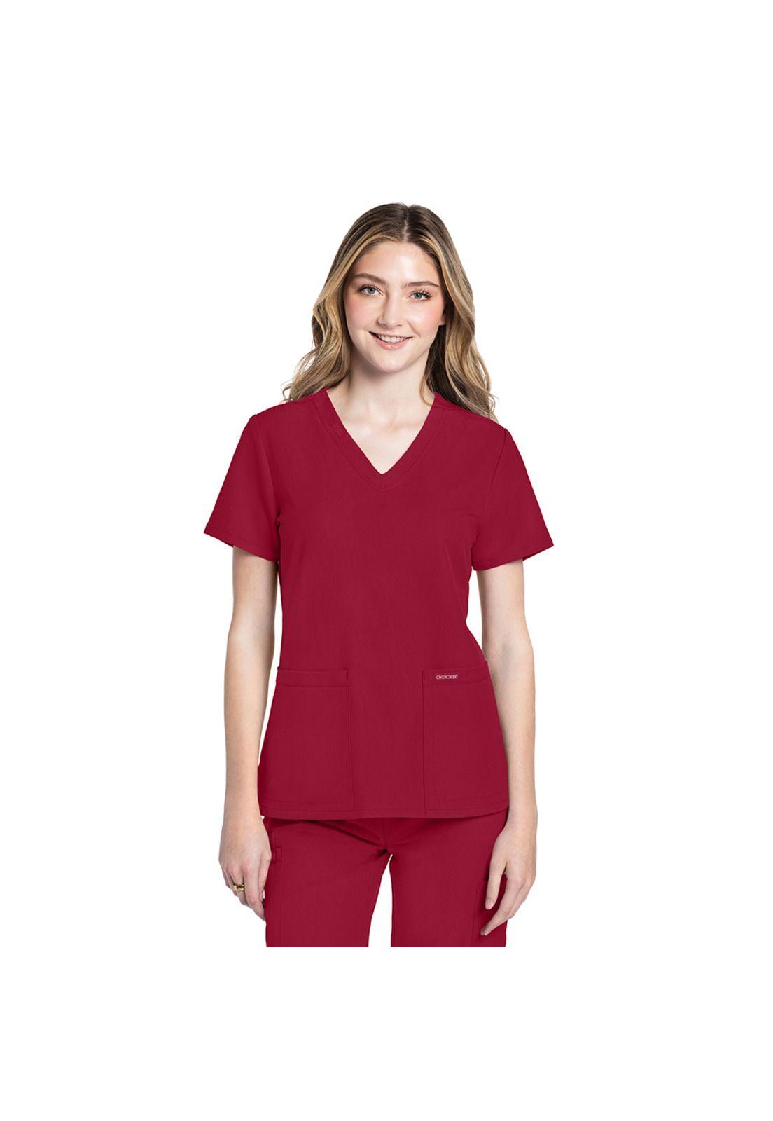 POLERA CLÍNICA MUJER CHEROKEE CK953A ORIGINALS ULTRA RED-0