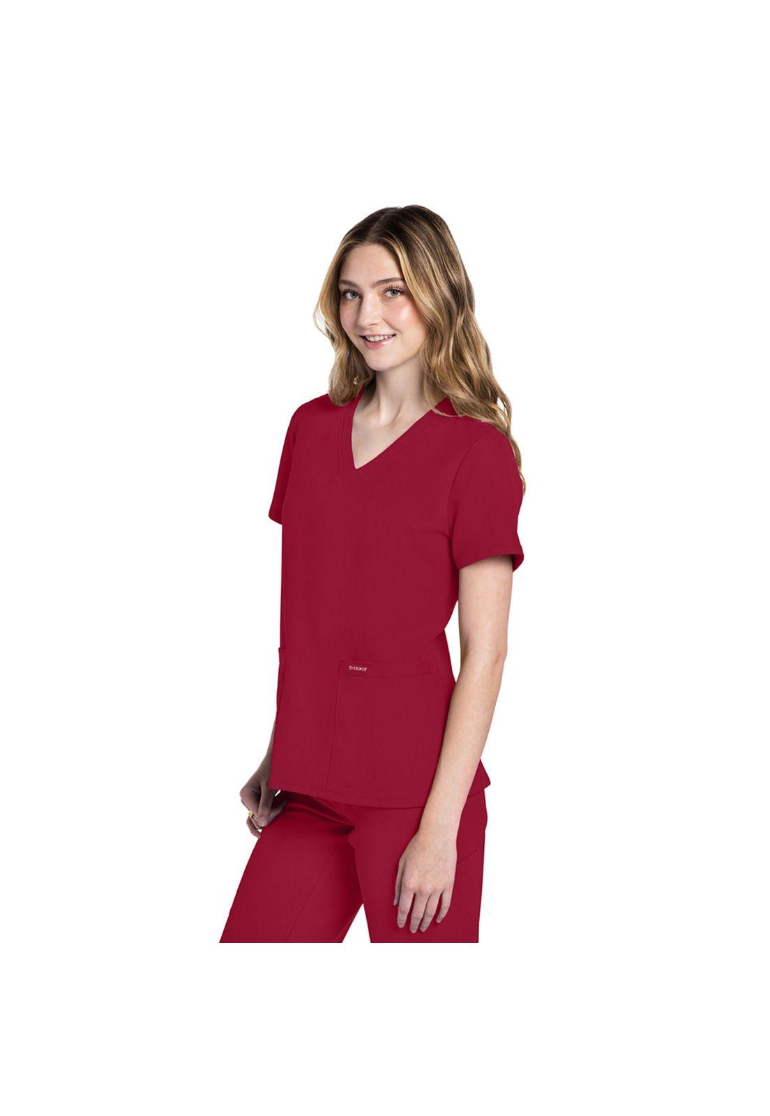 POLERA CLÍNICA MUJER CHEROKEE CK953A ORIGINALS ULTRA RED-3