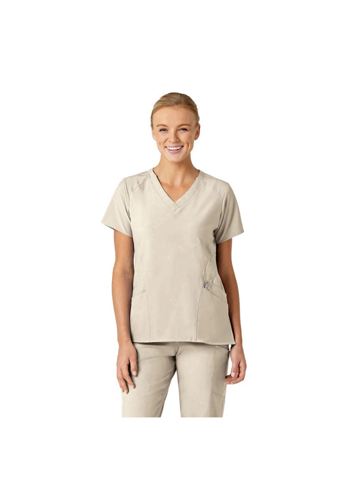 POLERA CLÍNICA MUJER WONDERWINK 6155 KHAKI-0