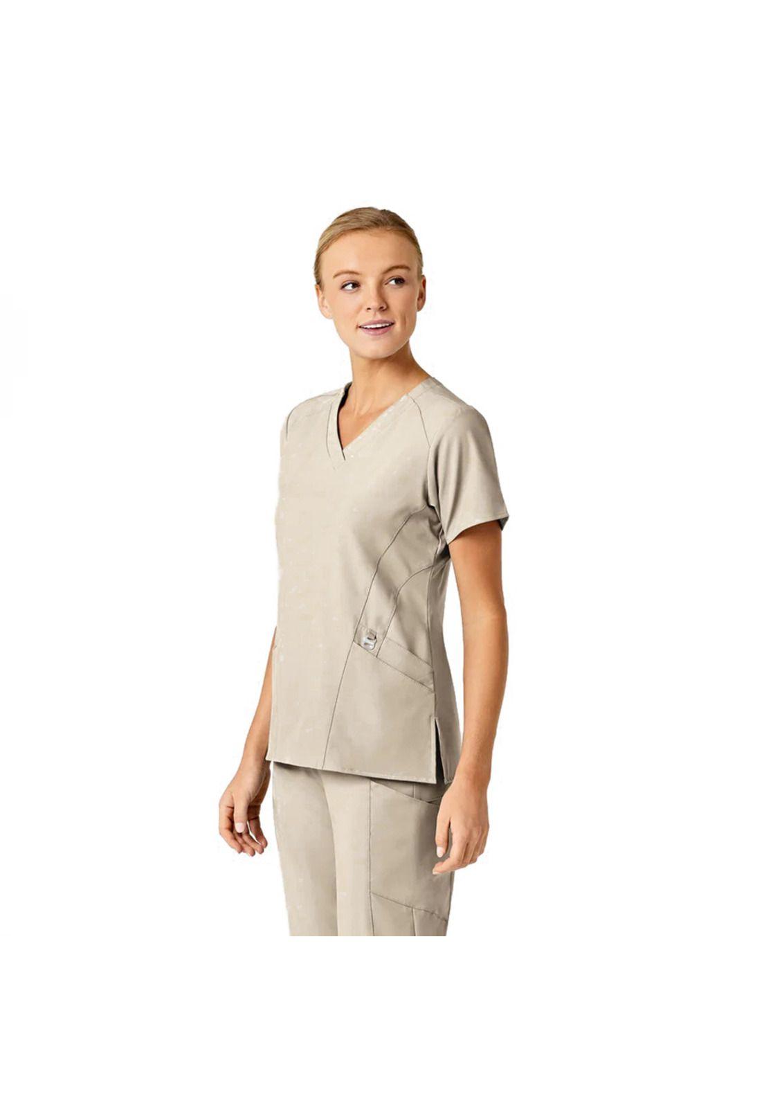 POLERA CLÍNICA MUJER WONDERWINK 6155 KHAKI-2