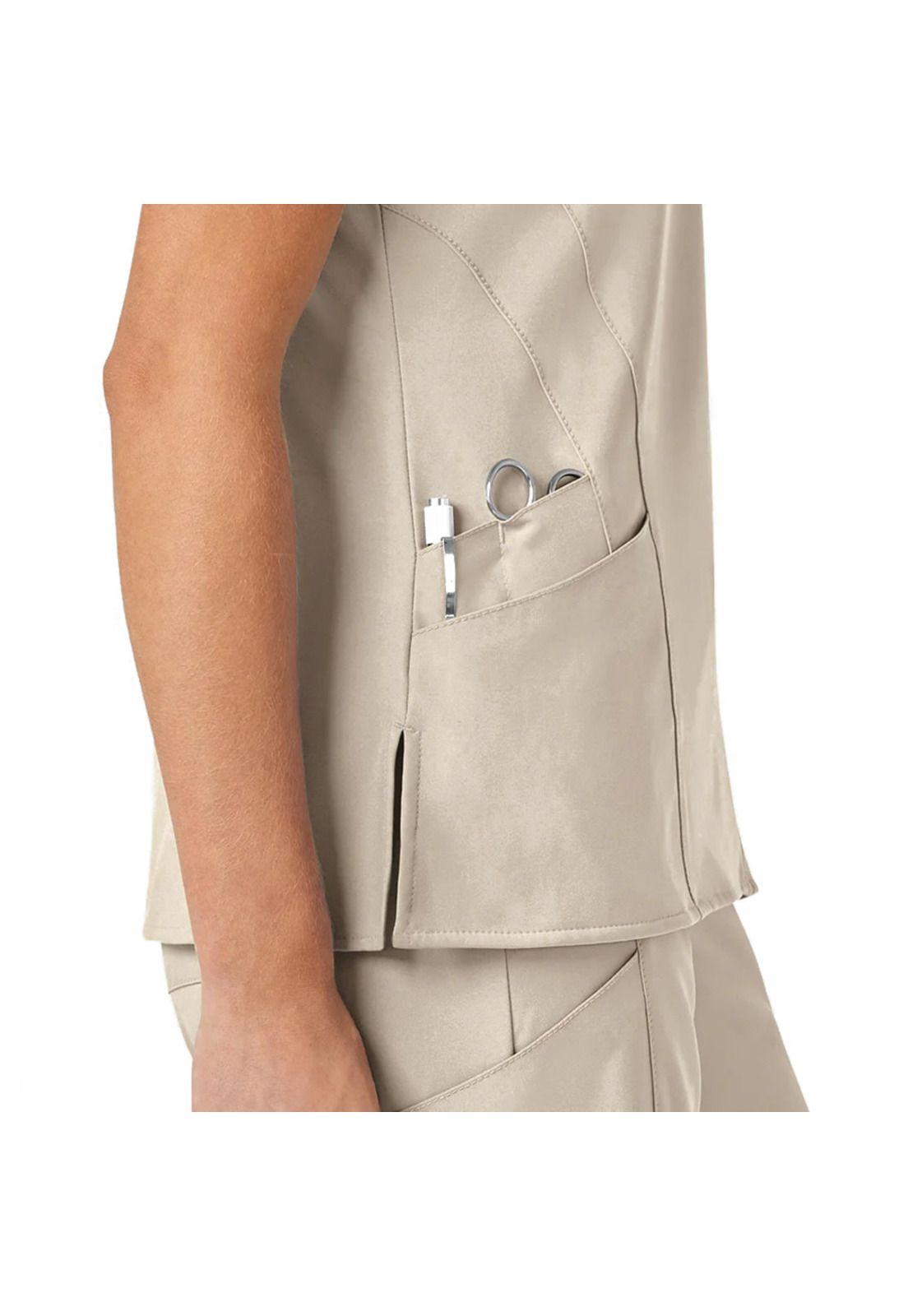 POLERA CLÍNICA MUJER WONDERWINK 6155 KHAKI-3