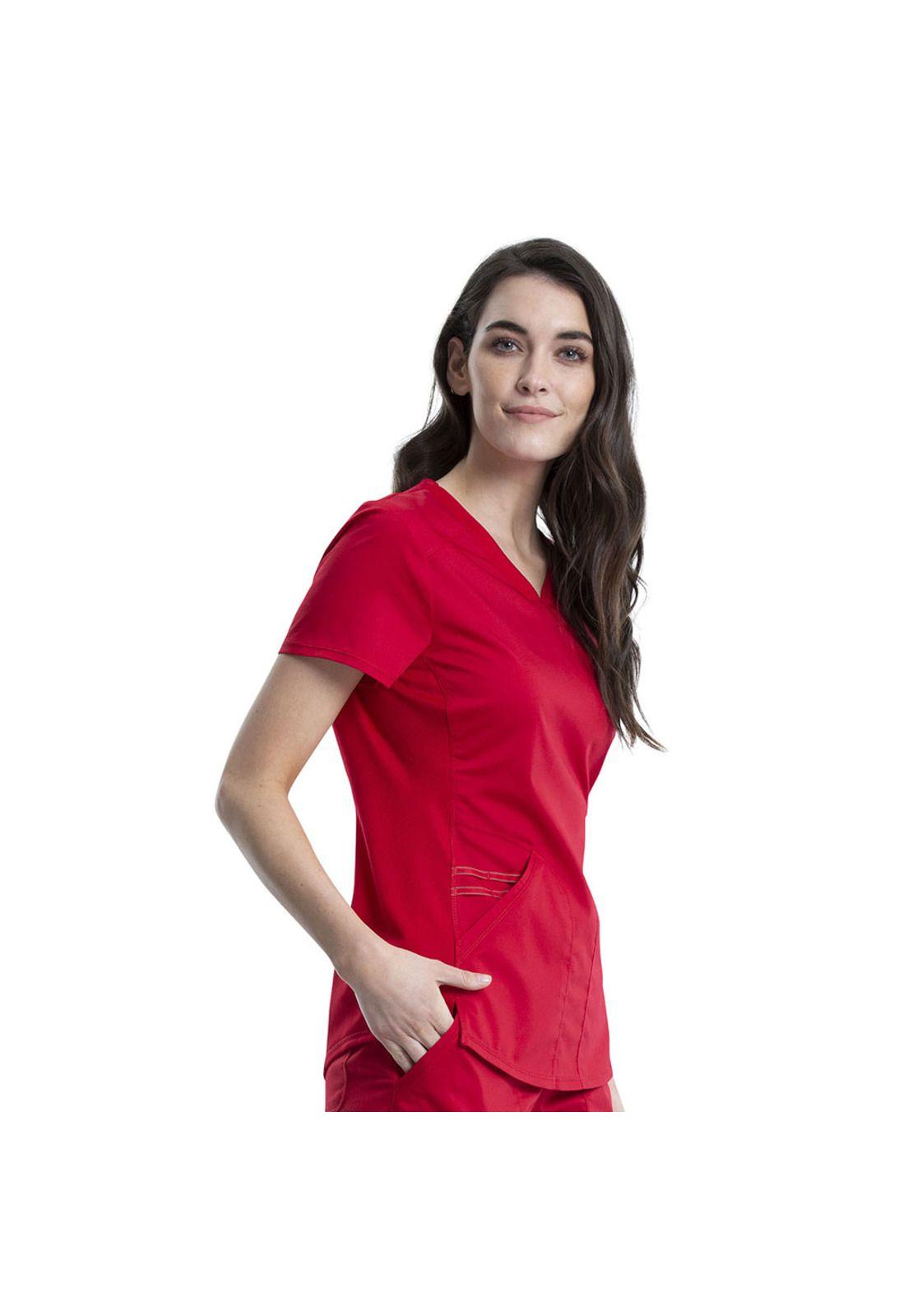 POLERA CLÍNICA MUJER CHEROKEE REVOLUTION WW601 RED-2