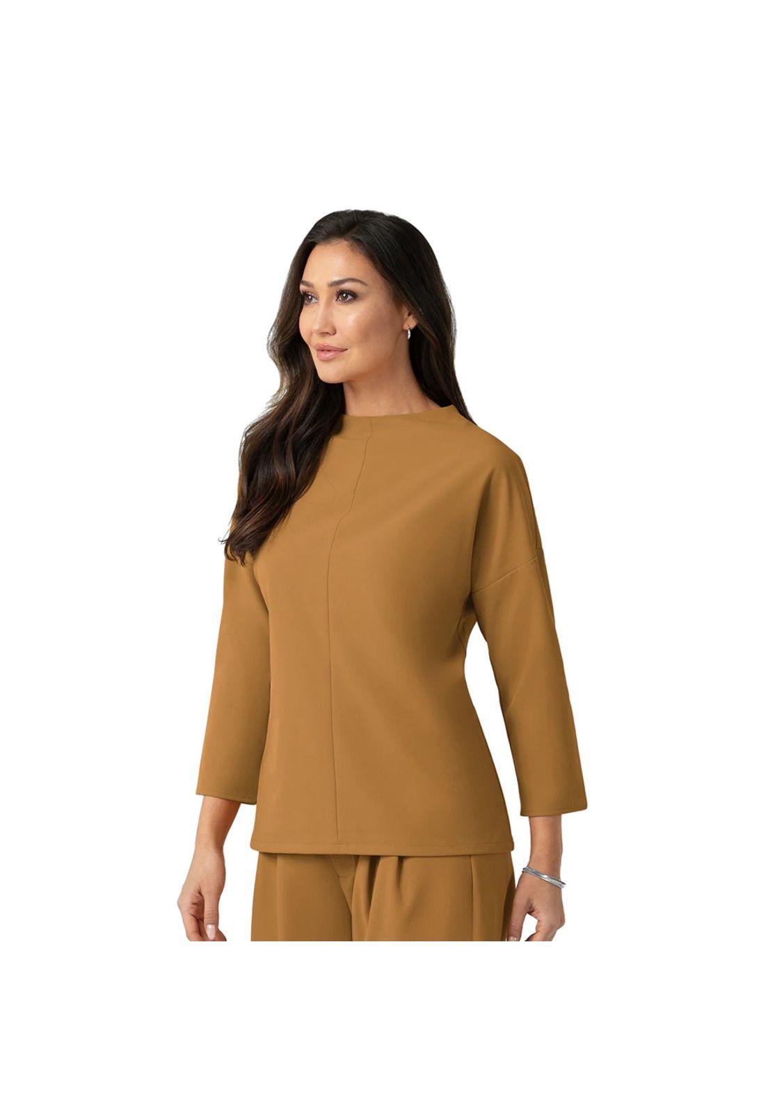 BLUSA CLÍNICA MUJER MANGA 3/4 ESCOTE ALTO 6366 AUBURN-3