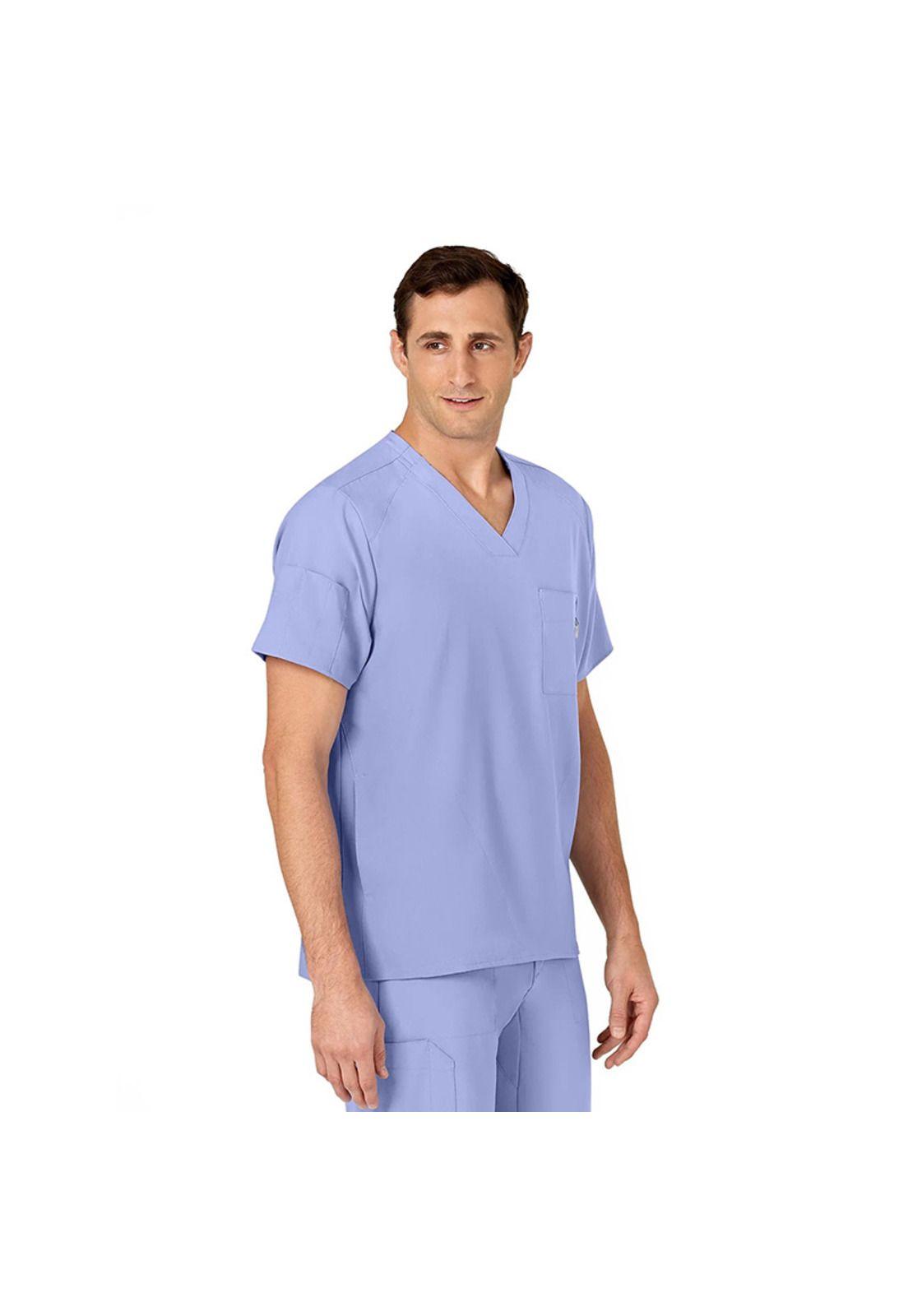 Polera Clínica Hombre Wonderwink 6355 Celeste-2