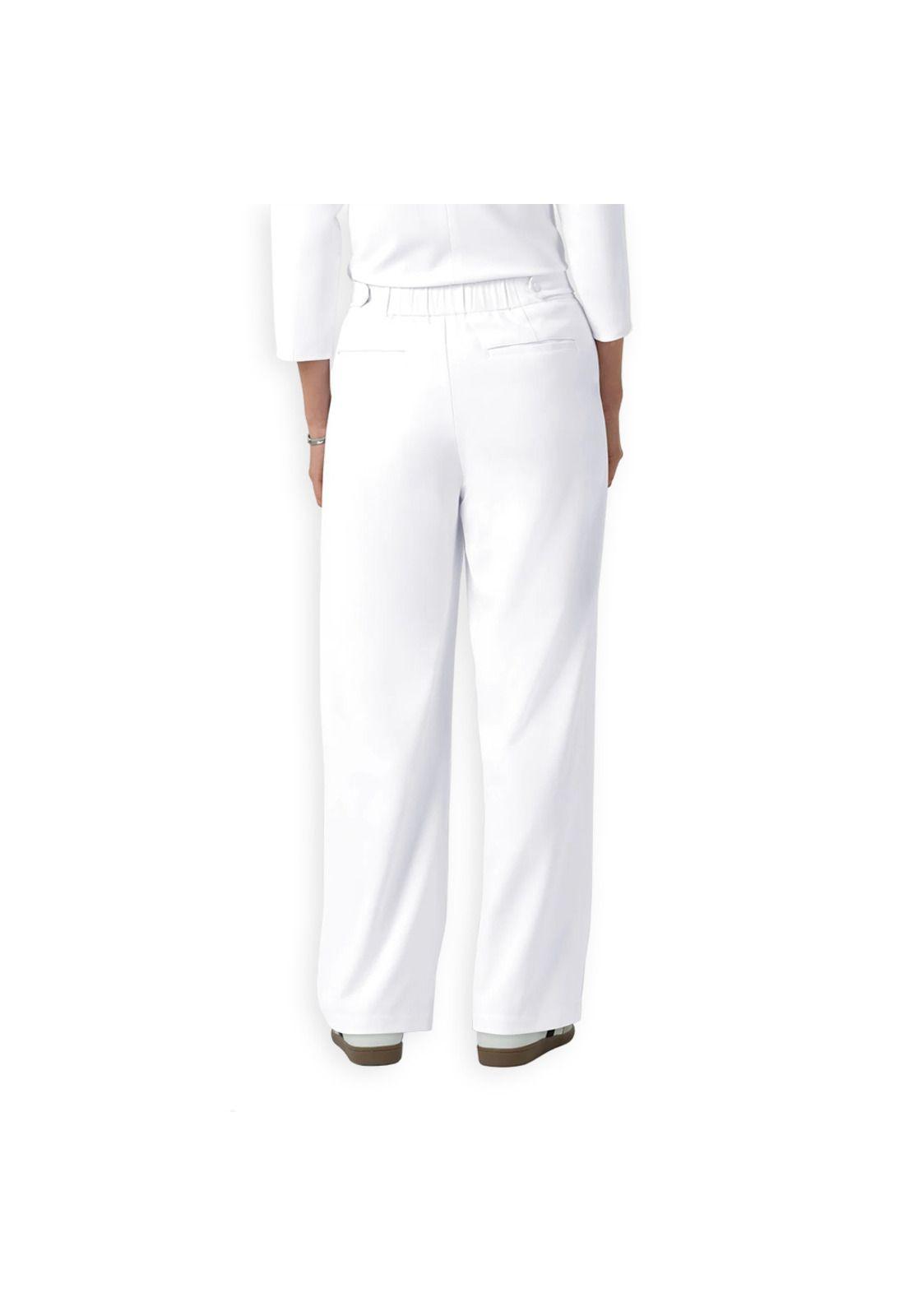 PANTALÓN CLÍNICO PLISADO MUJER PIERNA ANCHA 5266 WHITE-3