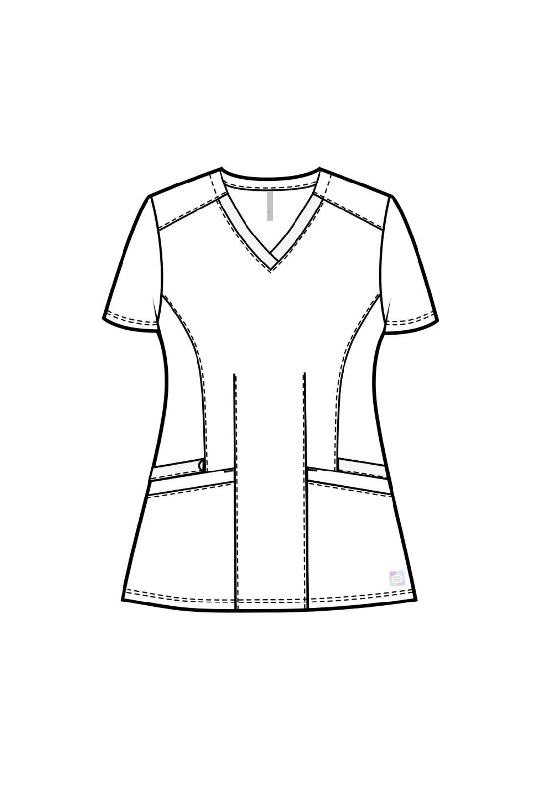 POLERA CLÍNICA MUJER WONDERWINK 6155 GREY-5