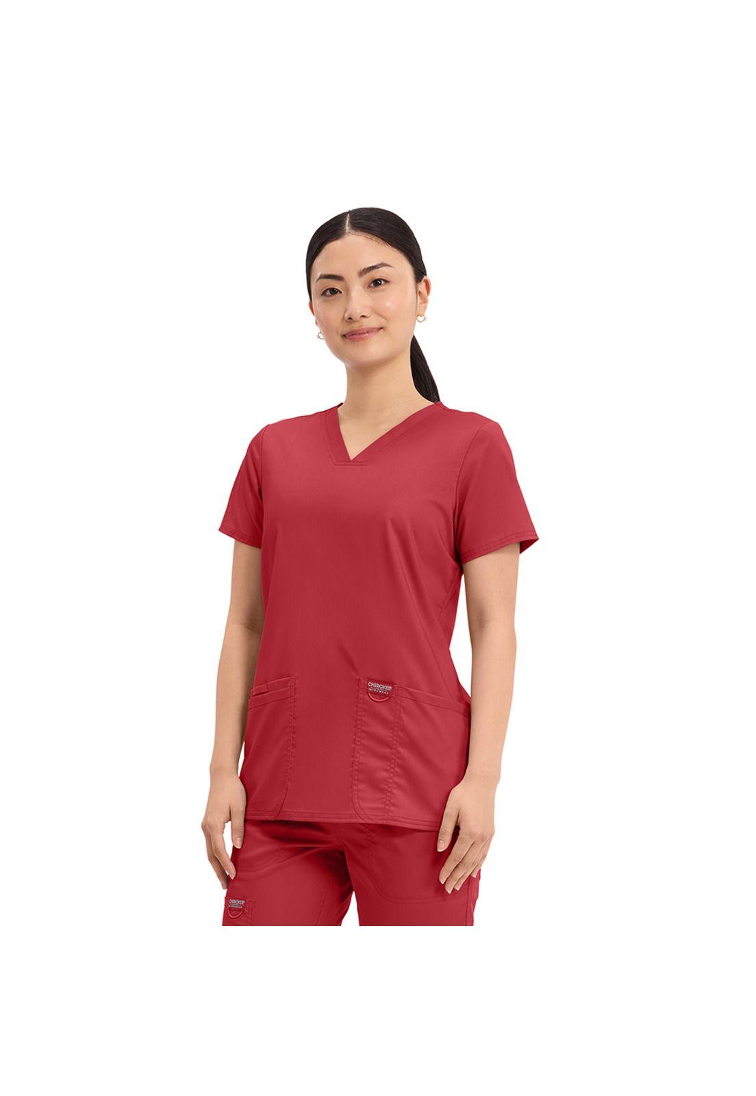 POLERA CLÍNICA MUJER CHEROKEE REVOLUTION WW620 RED-3