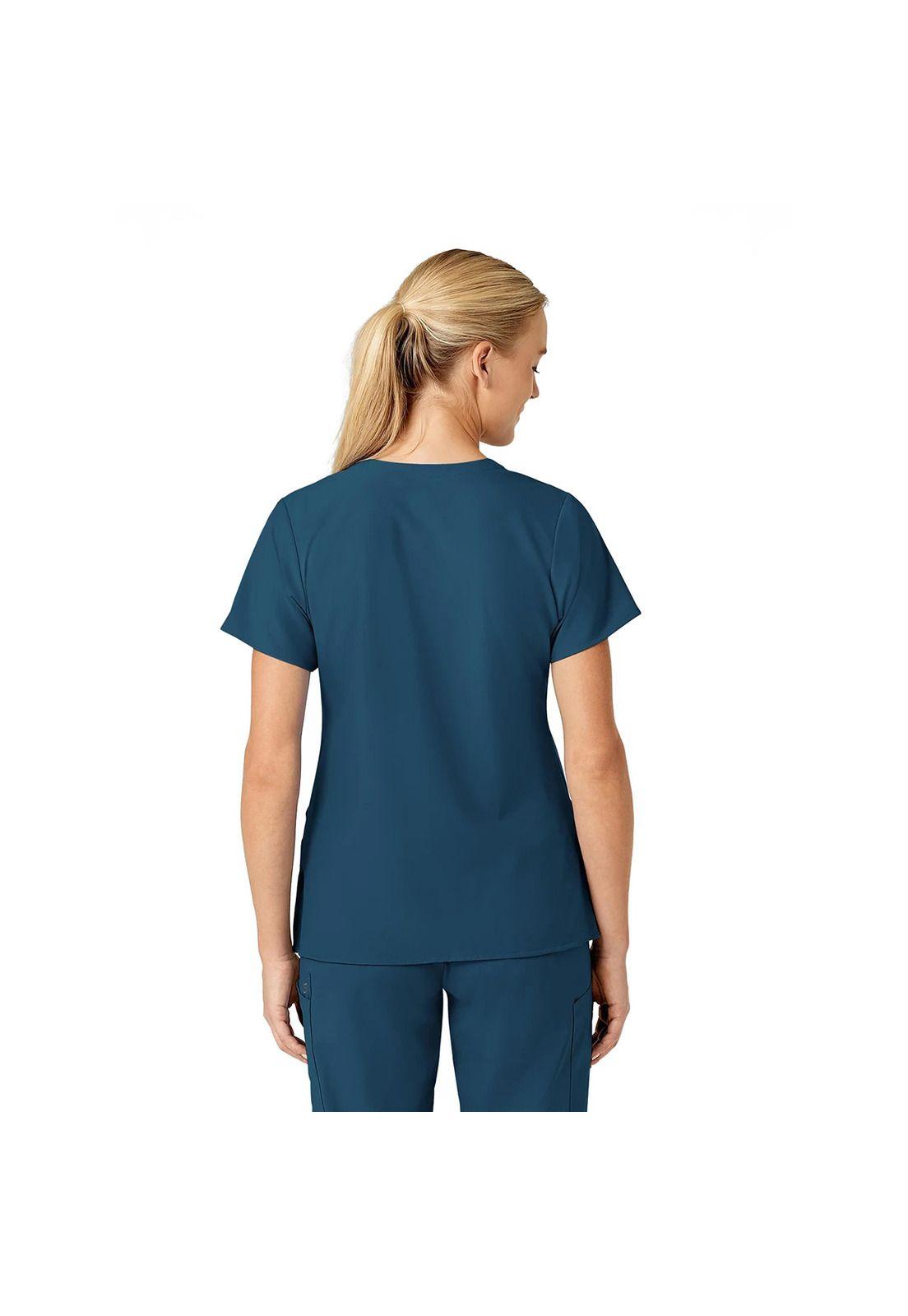 Polera Clínica Mujer Wonderwink 6155 Verde Petróleo-3