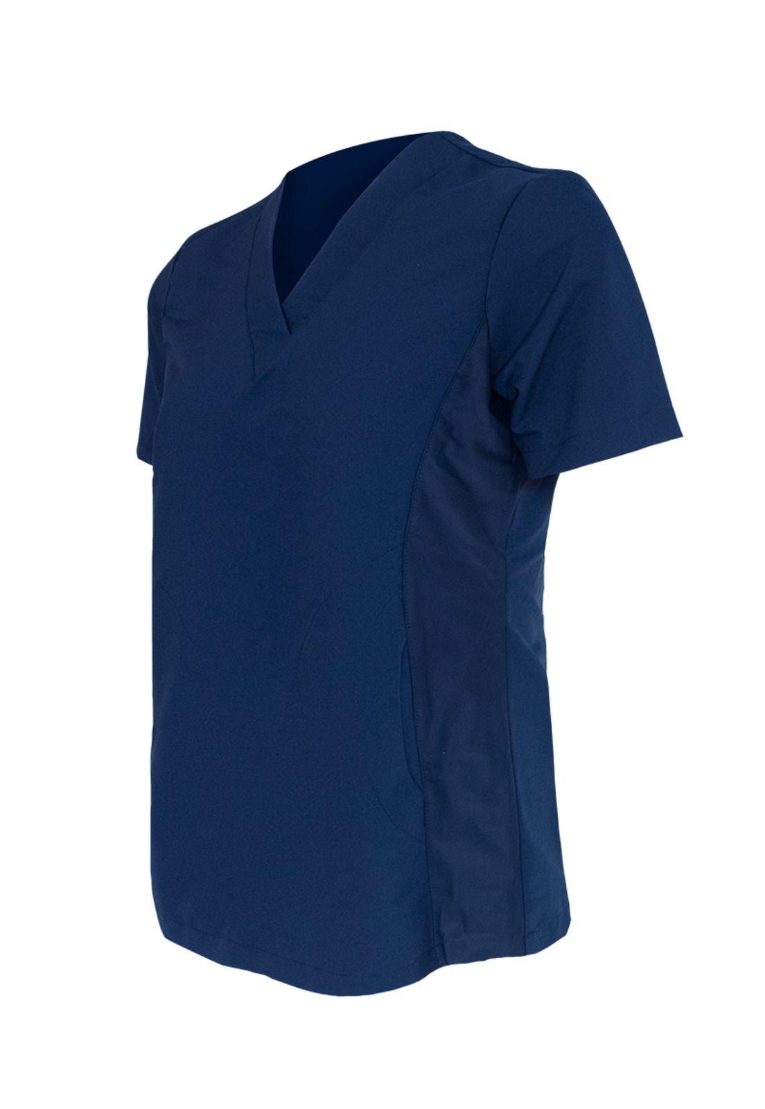 Polera Mujer Azul Mike's Antifluido Uniformes Clínicos-4
