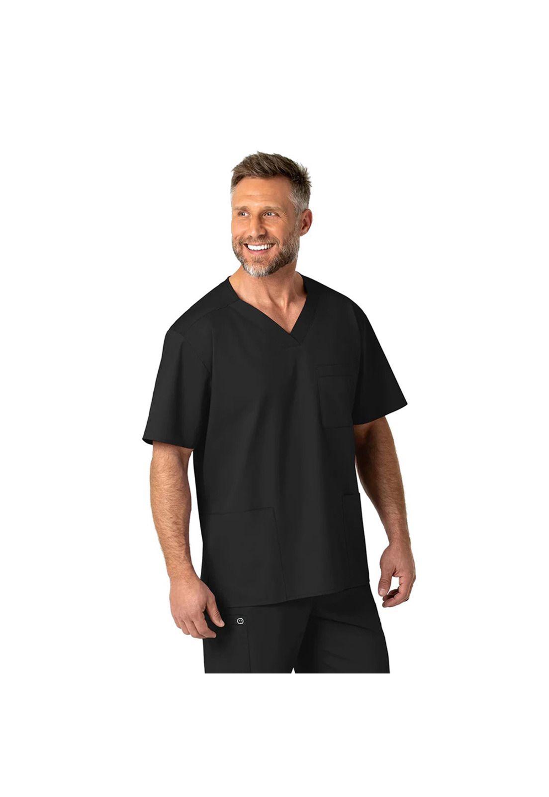 POLERA CLÍNICA HOMBRE WONDERWINK WORK 103 BLACK-2