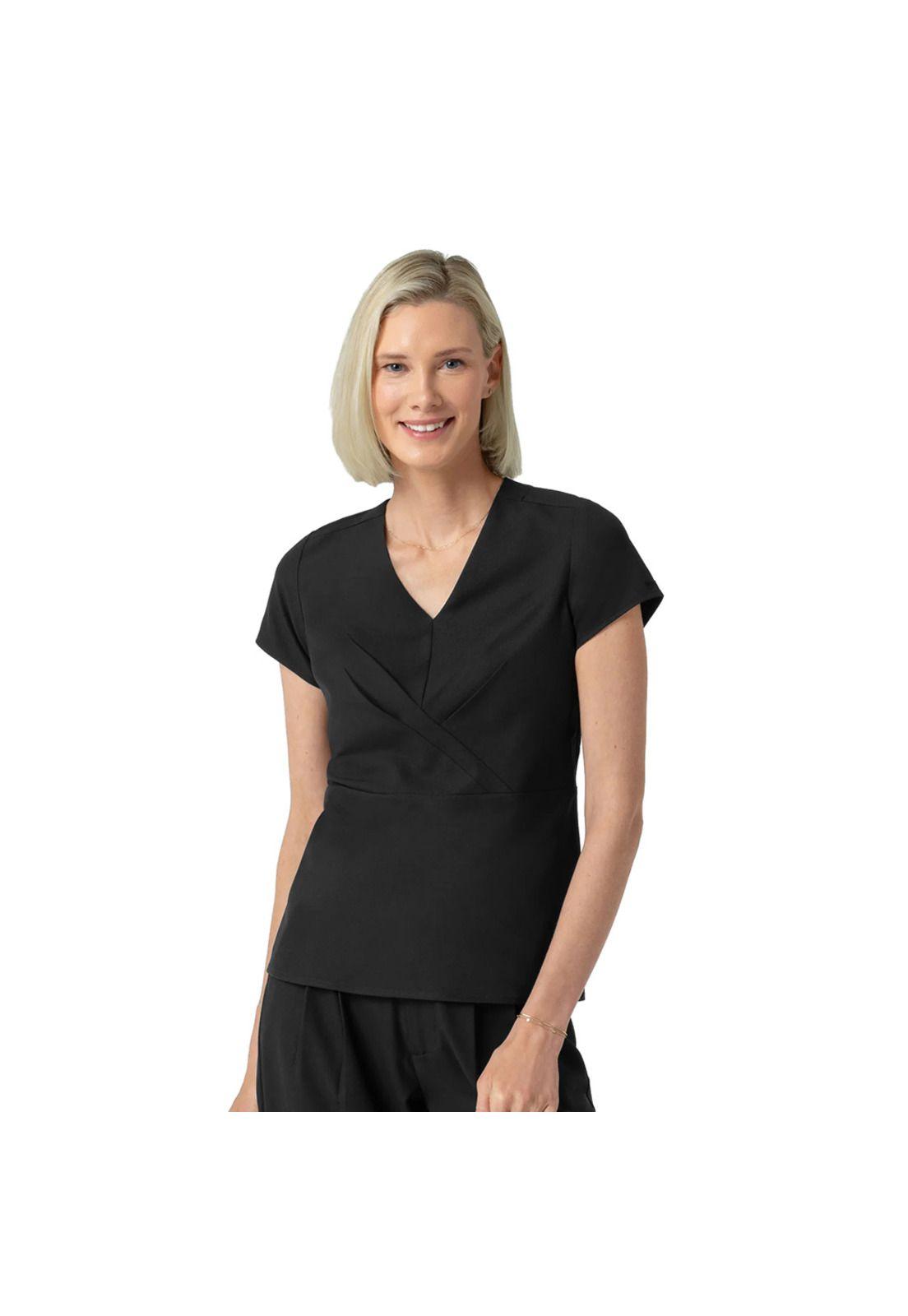 BLUSA CLÍNICA MUJER ESCOTE V 6266 BLACK-0