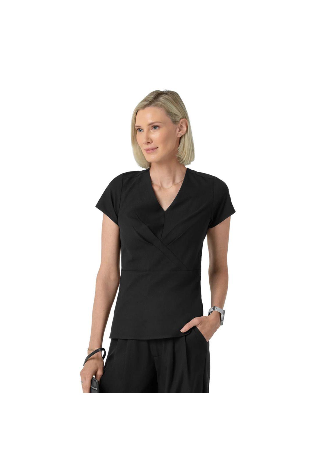 BLUSA CLÍNICA MUJER ESCOTE V 6266 BLACK-1